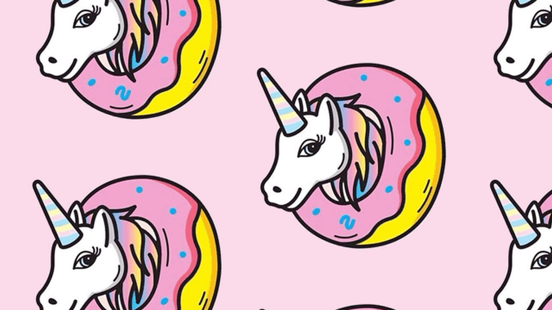 unicorn desktop, cartoon unicorns, rainbow manes, Full HD Desktop Wallpaper