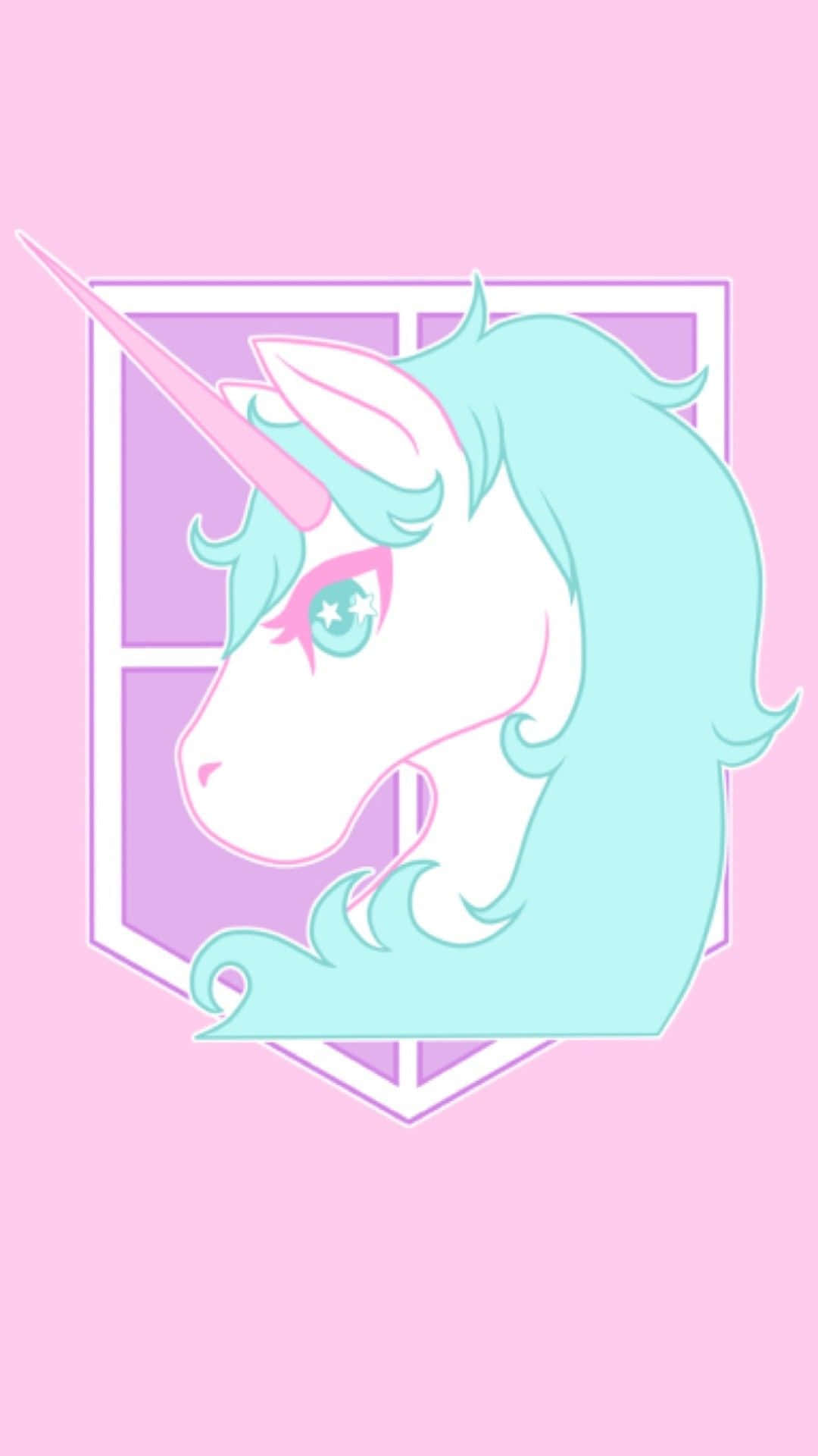 kawaii unicorn, pastel pink unicorn, mint green mane, Full HD Phone Wallpaper