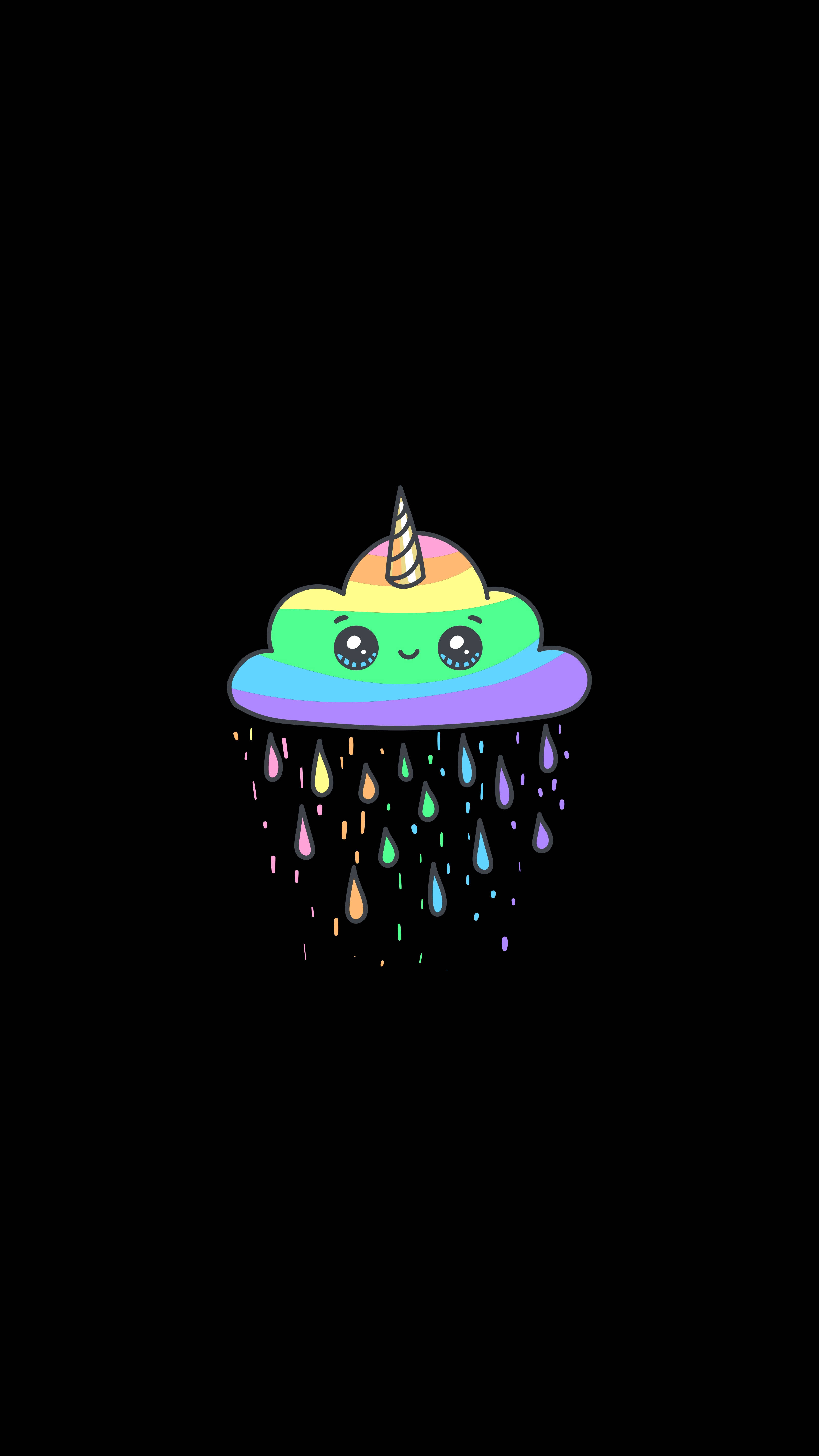 unicorn, rainbow-colored cloud, unicorn horn, 5K Phone Wallpaper