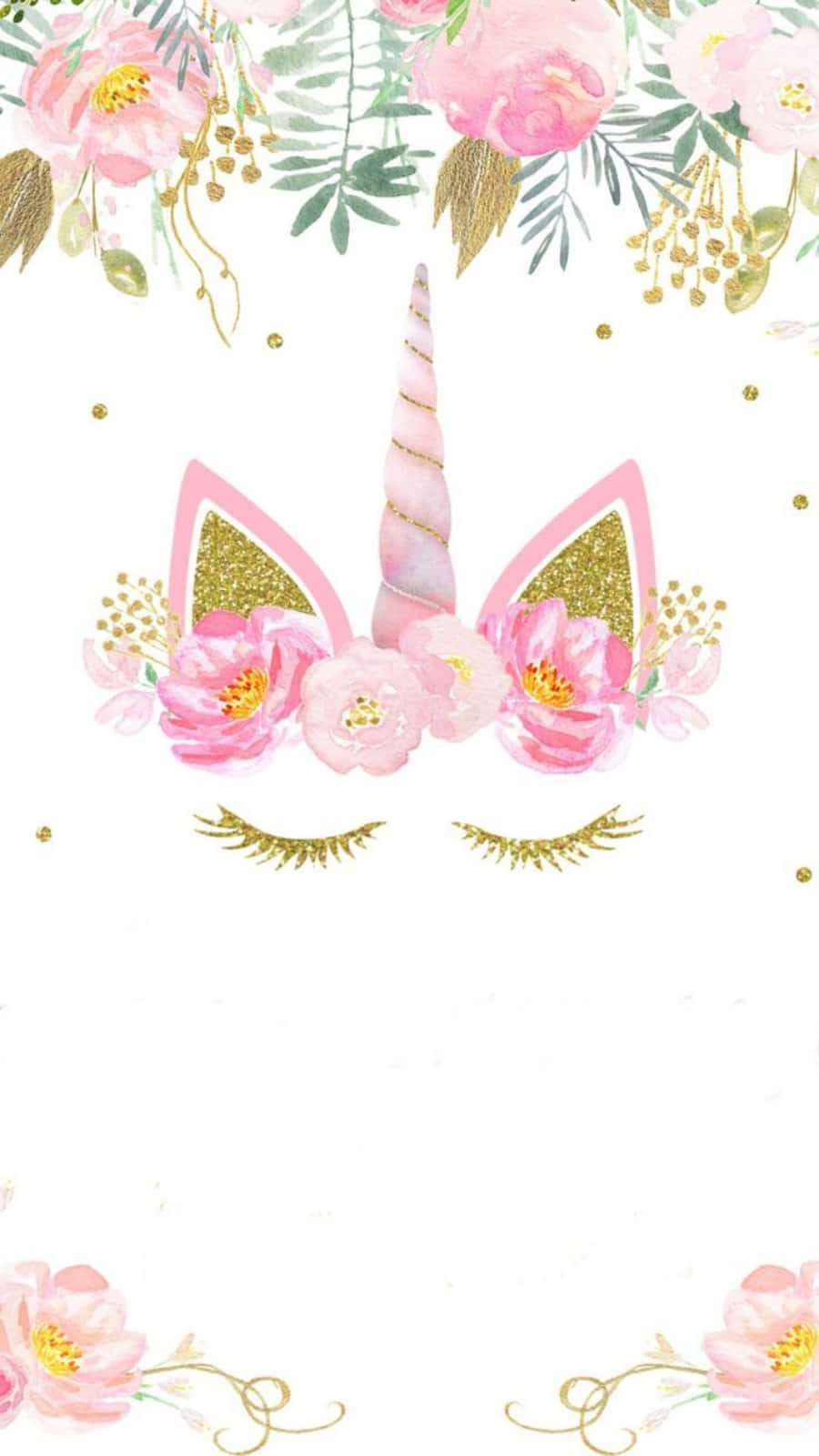 iPhone, unicorn, pink floral crown, HD Phone Wallpaper