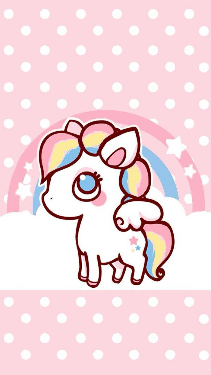 candy unicorn, rainbow mane, rainbow tail, SD Phone Wallpaper
