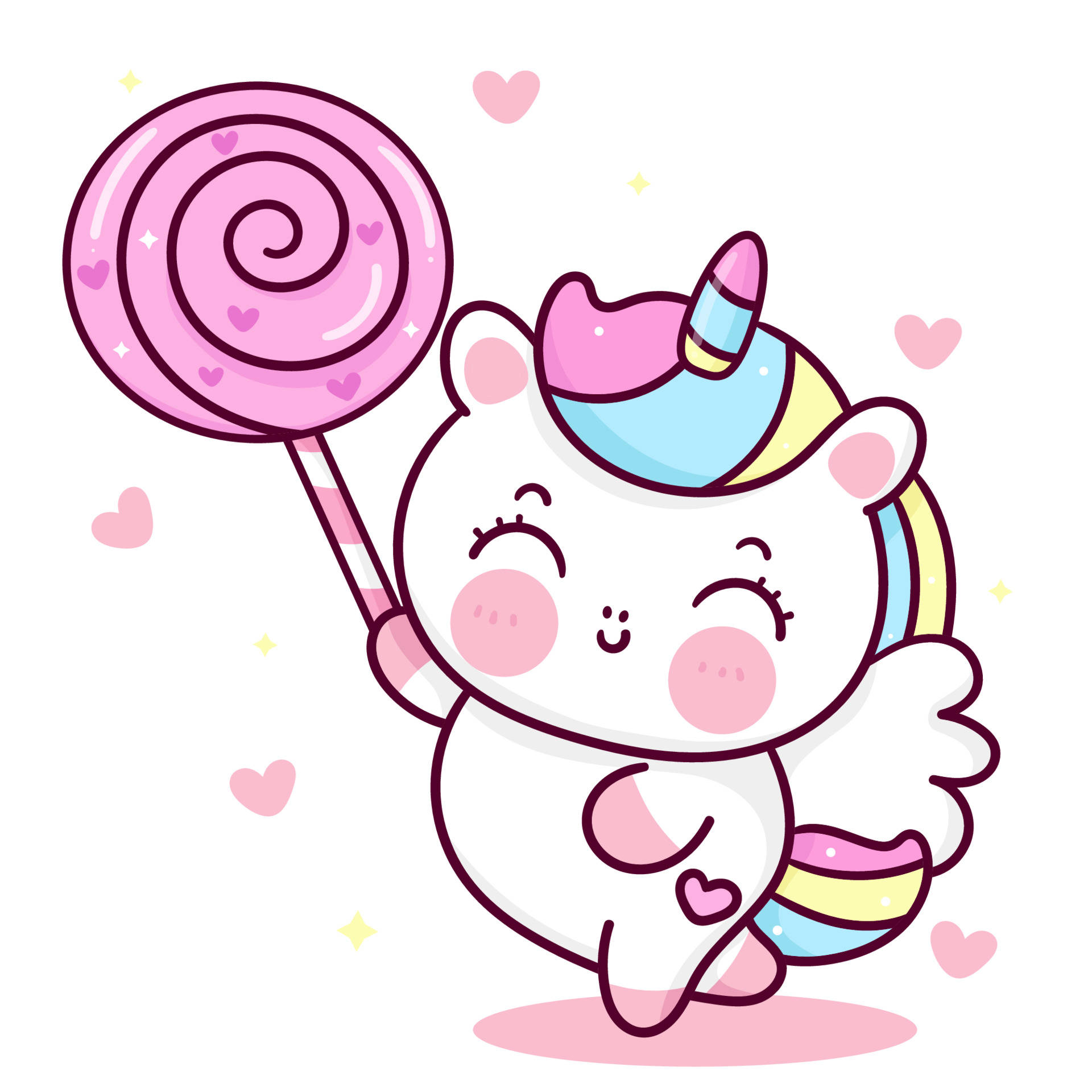 Unicorn, rainbow mane, rainbow tail, Full HD Desktop Wallpaper
