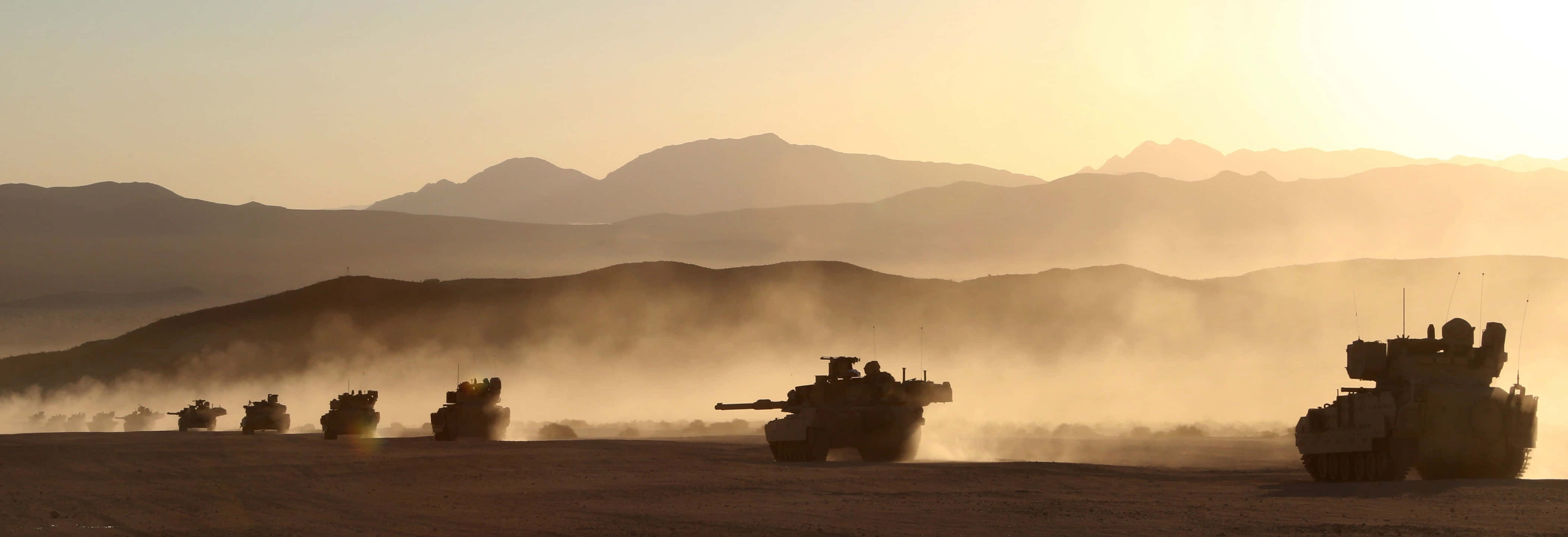 United States Army, tanks, desert landscape, 4K Desktop Wallpaper