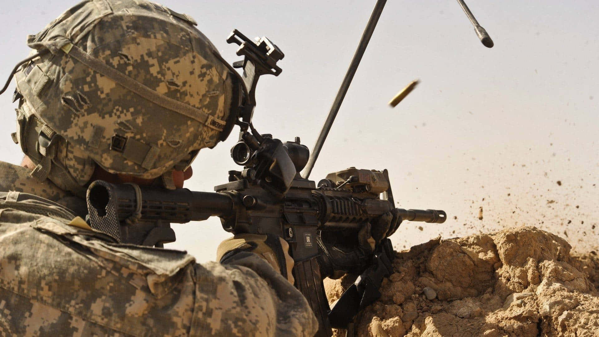 United States Army, desert camouflage, rifle, Full HD Desktop Wallpaper