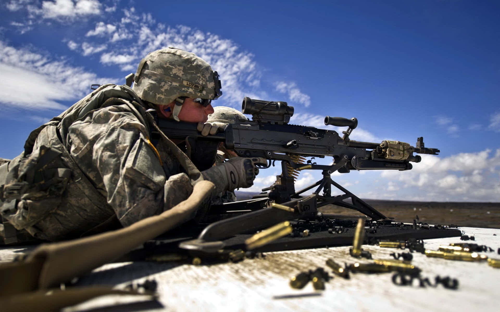 United States Army, camouflage, heavy machine gun, Full HD Desktop Wallpaper