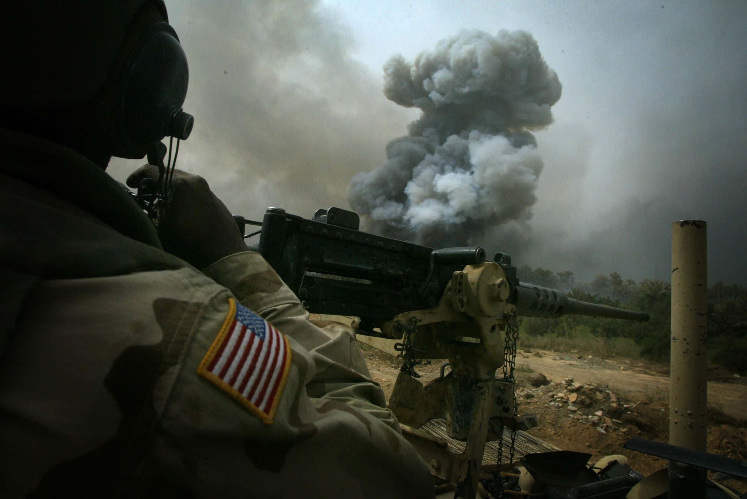 United States Army, camouflage, heavy machine gun, Full HD Desktop Wallpaper