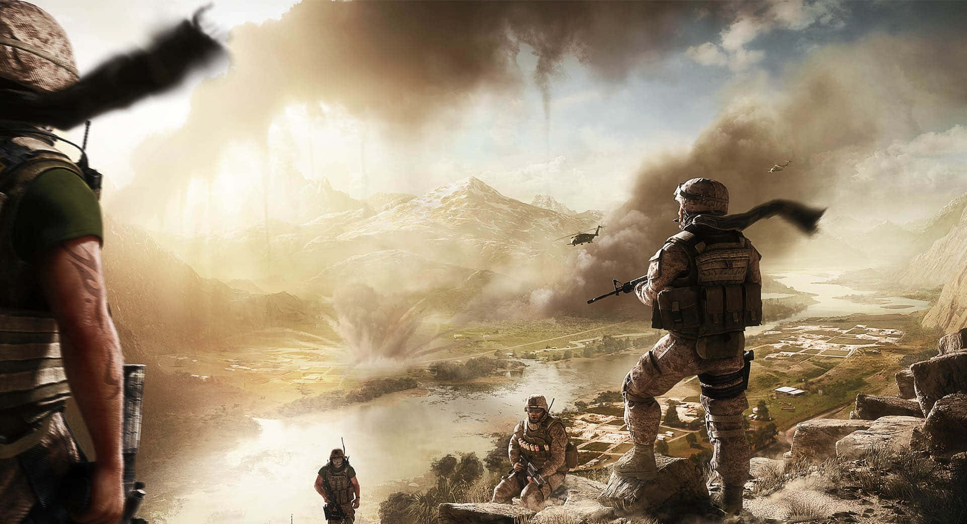 United States Army, combat gear, valley, Full HD Desktop Wallpaper
