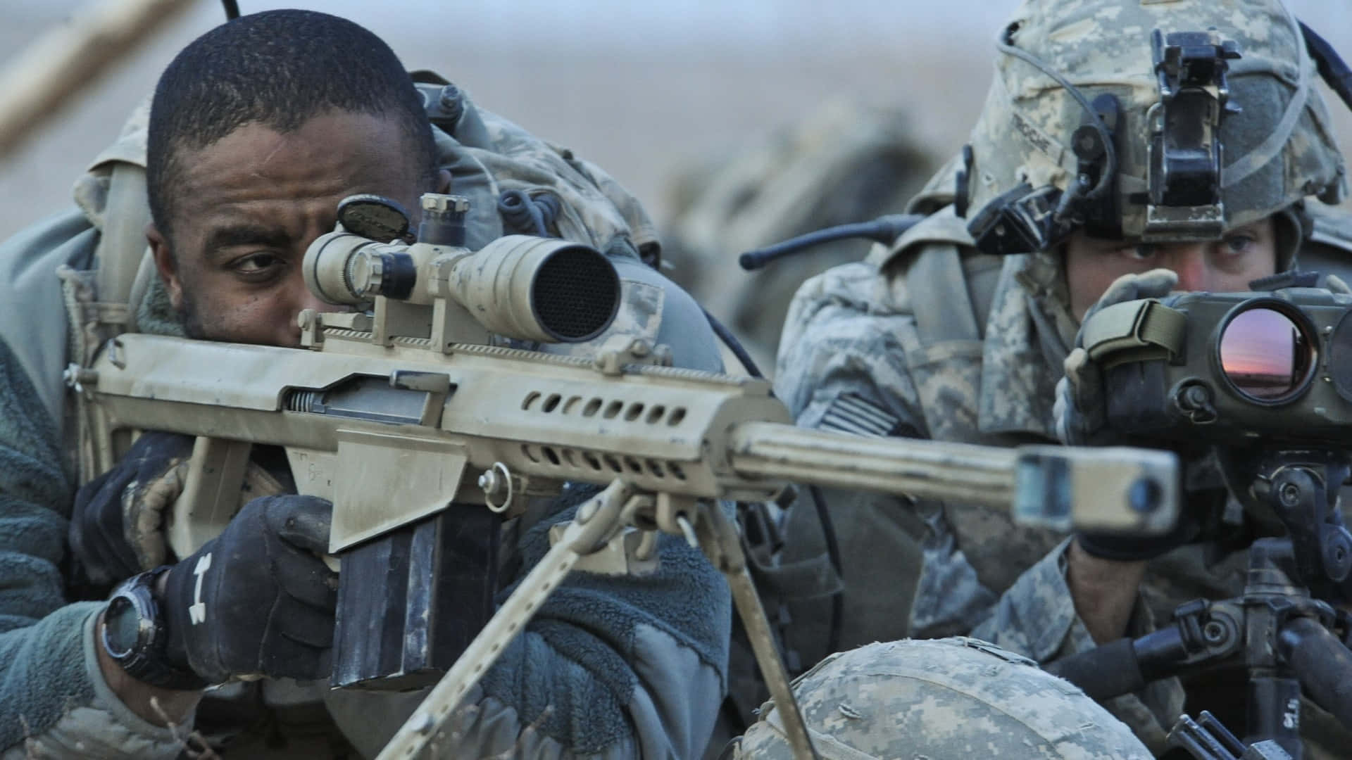 United States Army, camouflage gear, precision rifles, Full HD Desktop Wallpaper