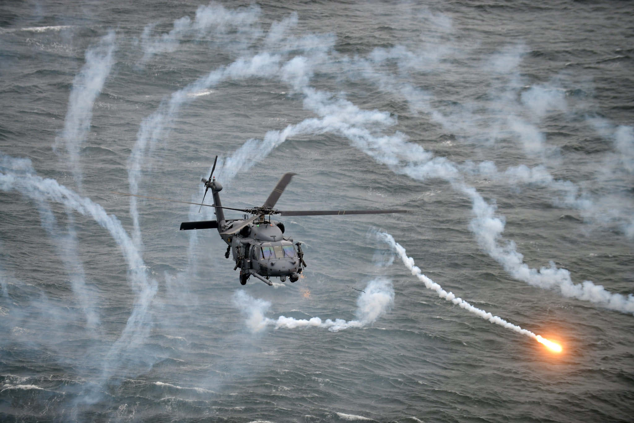 United States Army, military helicopter, choppy ocean waters, Full HD Desktop Wallpaper