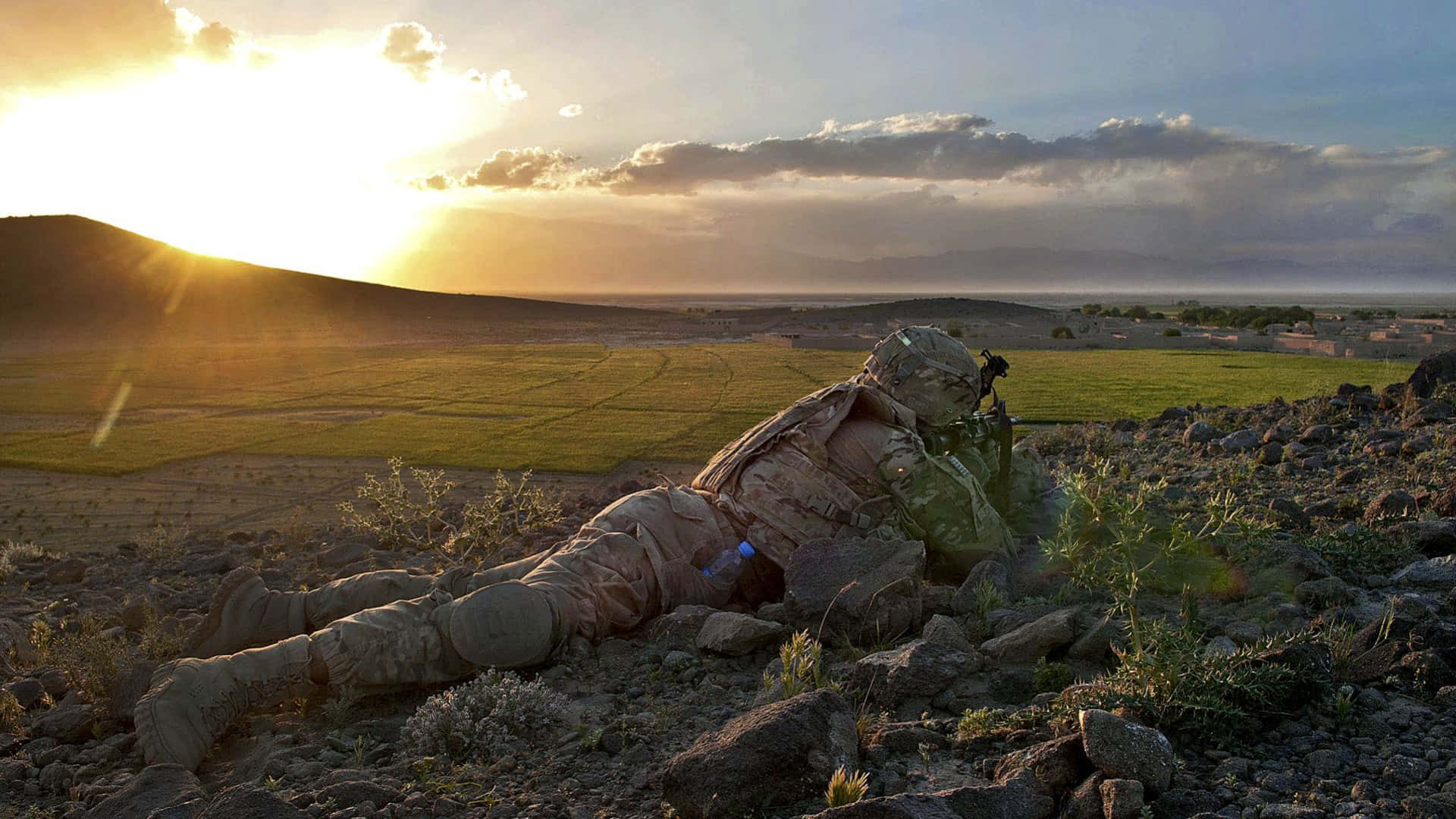 United States Army, camouflage, rocky terrain, Full HD Desktop Wallpaper