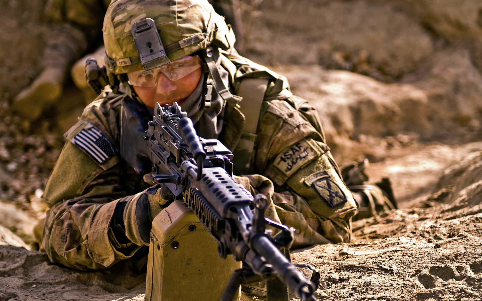 United States Army, camouflage gear, dusty terrain, Full HD Desktop Wallpaper