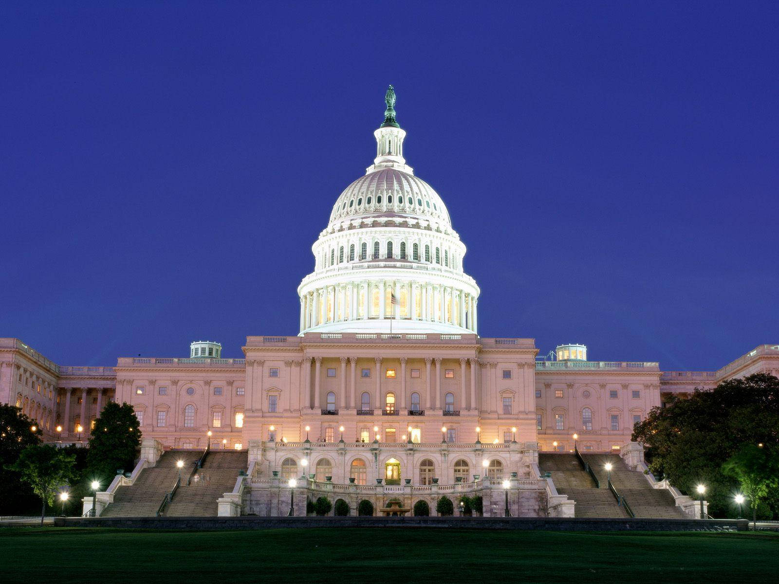 United States Capitol, night time, twilight, HD Desktop Wallpaper