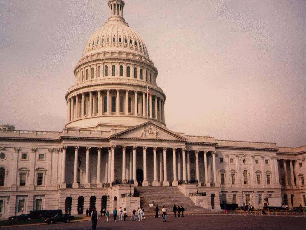 United States Capitol, dusky pink, hazy sky, SD Desktop Wallpaper