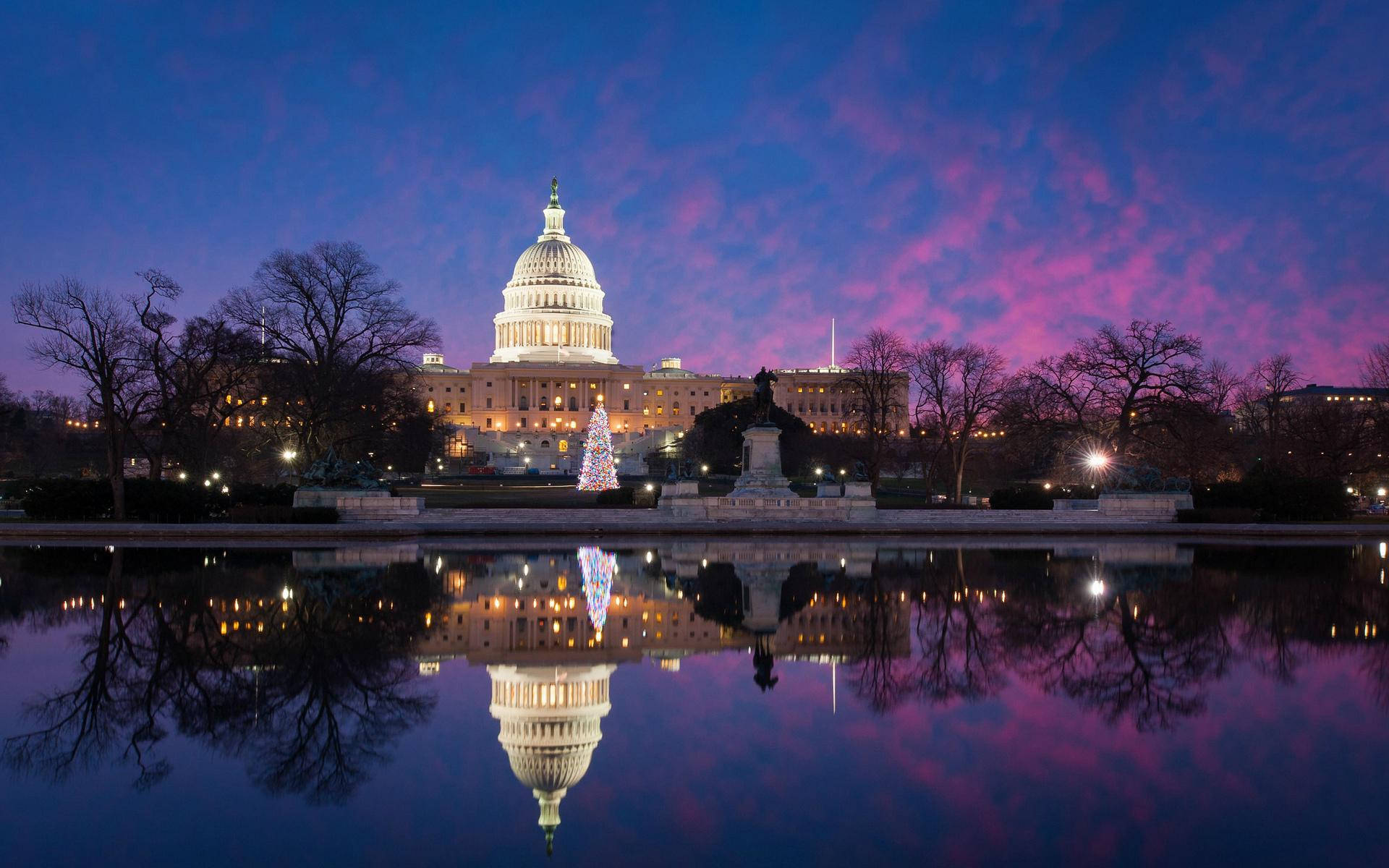 United States Capitol, Stunning Starry Night Sky, twilight sky, Full HD Desktop Wallpaper