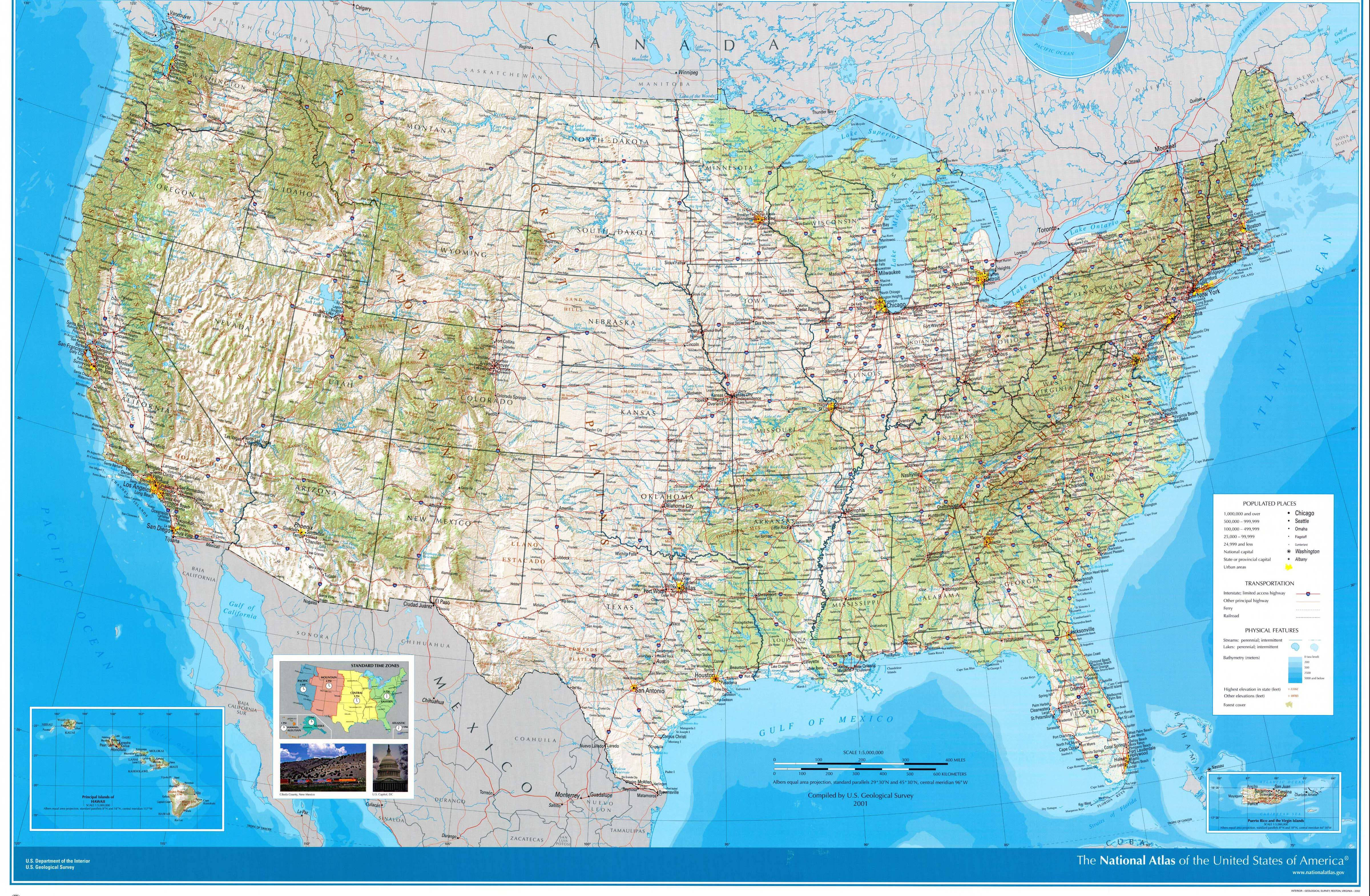 United States Map, topographic map, states, 4K Desktop Wallpaper