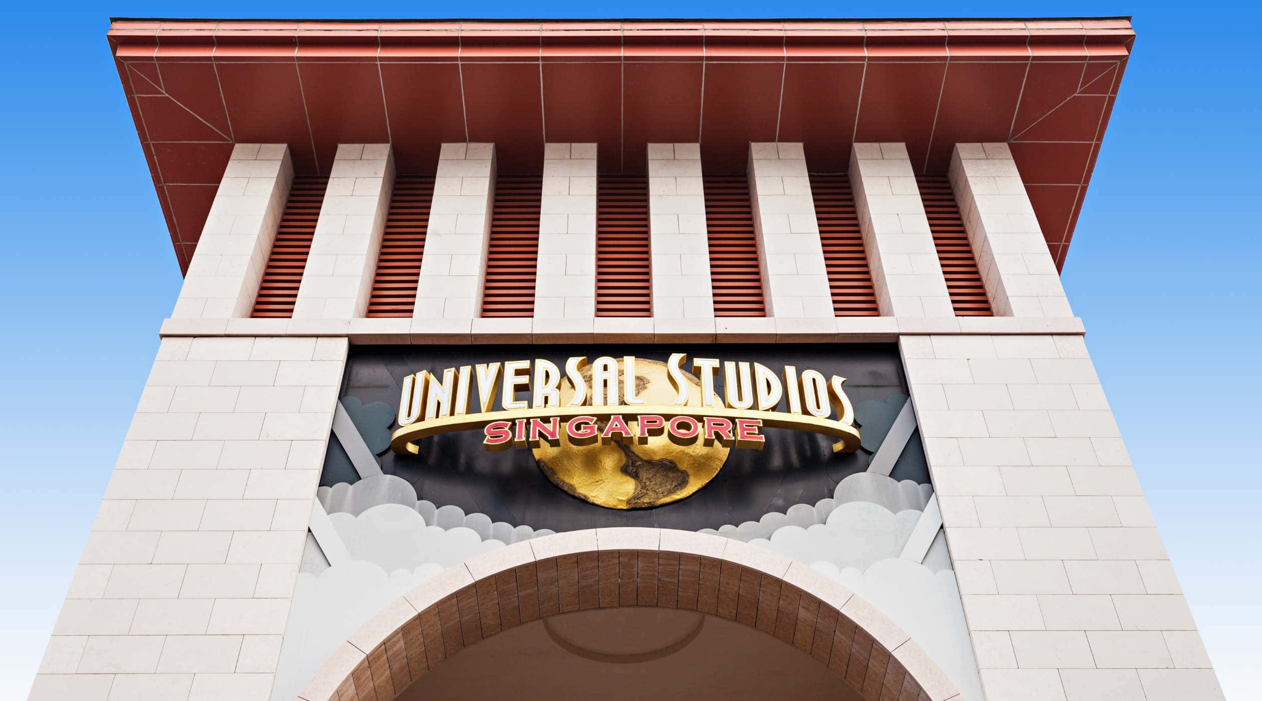Universal Studios Singapore, entrance sign, archway, Full HD Desktop Wallpaper