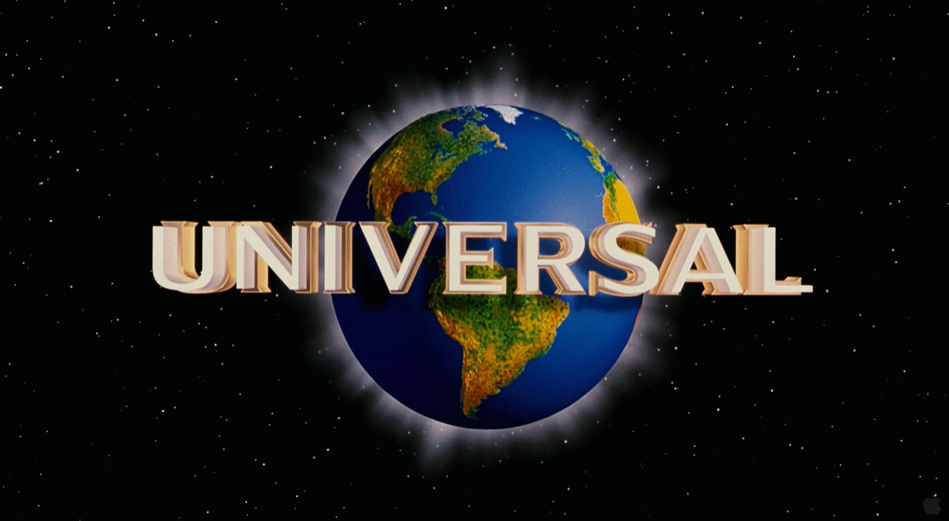 Universal Studios, gold 3d letters, blue planet Earth, Full HD Desktop Wallpaper