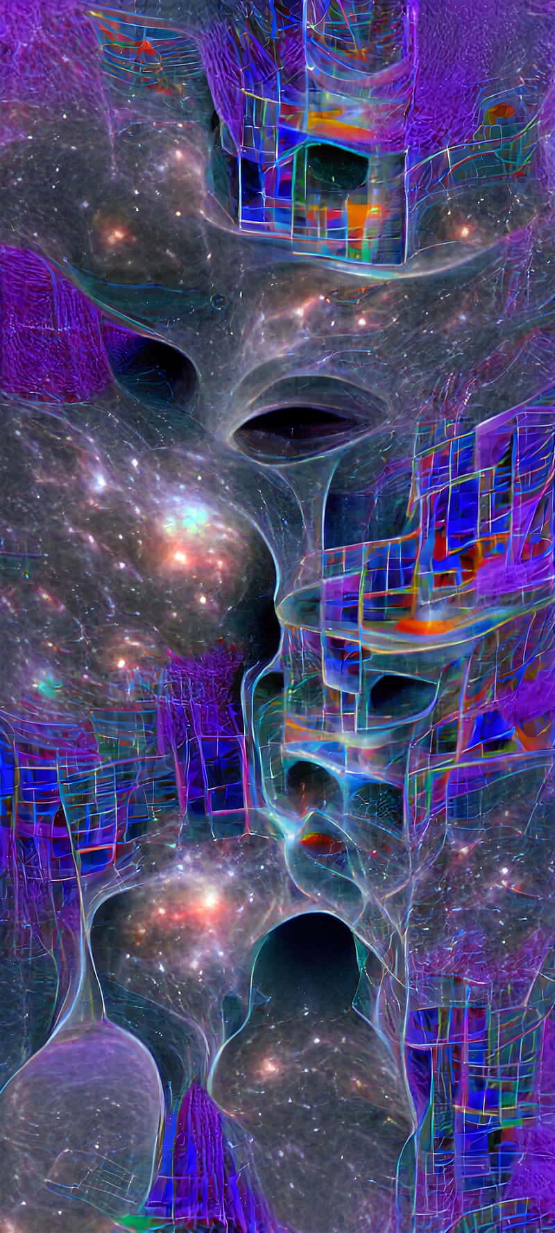 latent universal space, glowing purple blue, teal nebulae, HD Phone Wallpaper