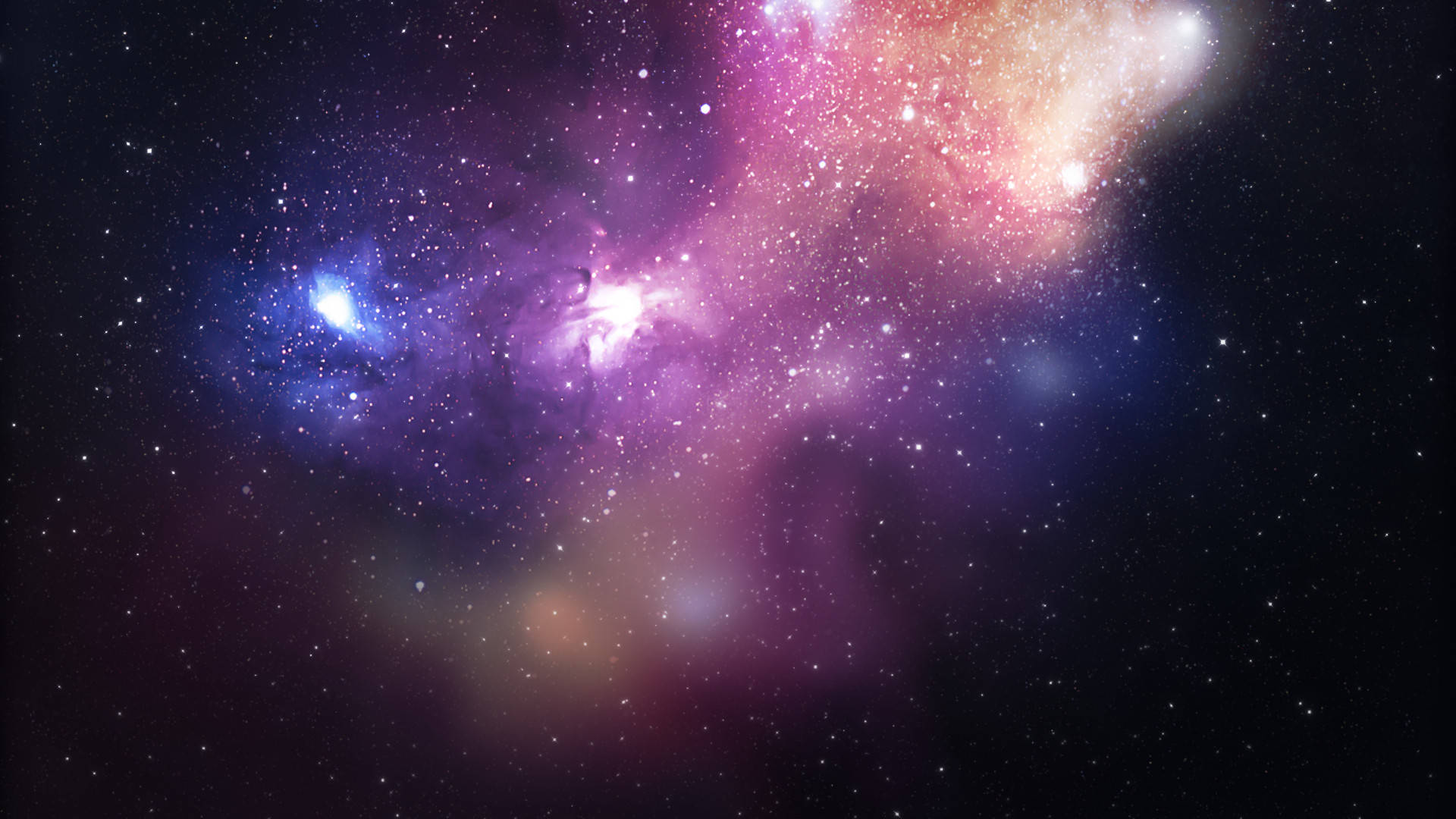 glowing purple galaxy, cosmic nebula, pink purple and blue hues, Full HD Desktop Wallpaper
