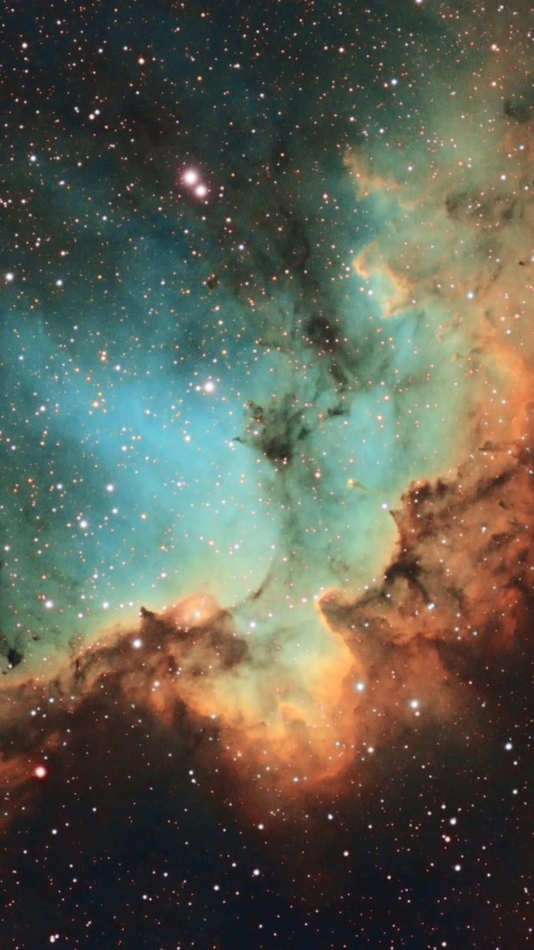 Universe iPhone, nebula, teal, Full HD Phone Wallpaper