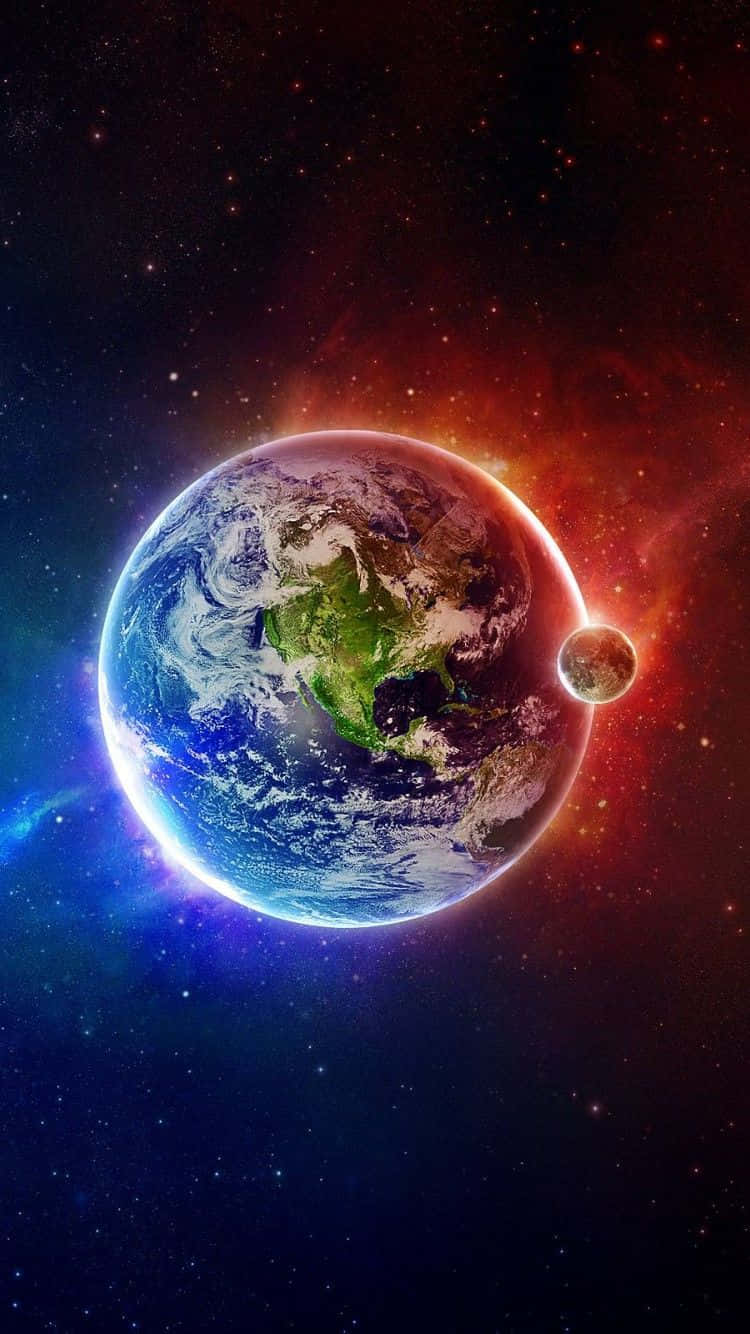 Universe iPhone, Earth, vibrant blues, HD Phone Wallpaper