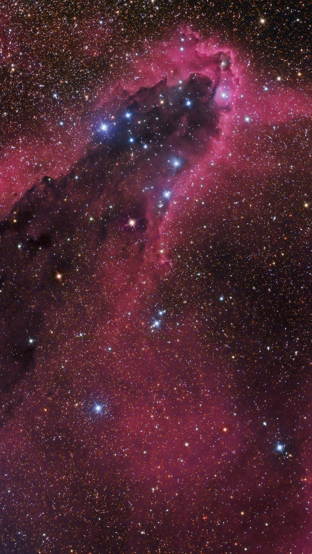 Universe iPhone, cosmic nebula, magenta, Full HD Phone Wallpaper
