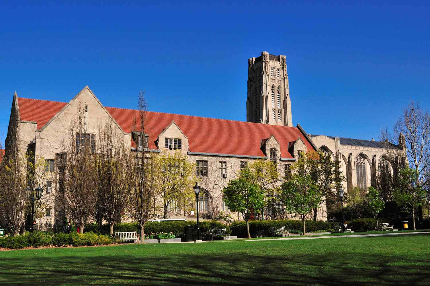 University Of Chicago, red roof, tall tower, HD Desktop Wallpaper
