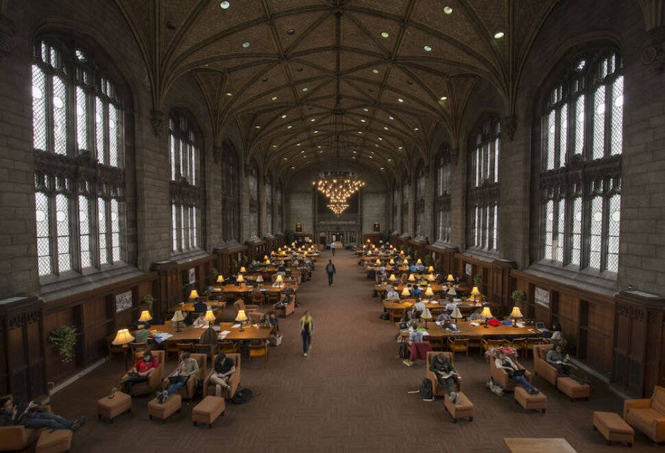 University Of Chicago, stone library, arched ceilings, SD Desktop Wallpaper