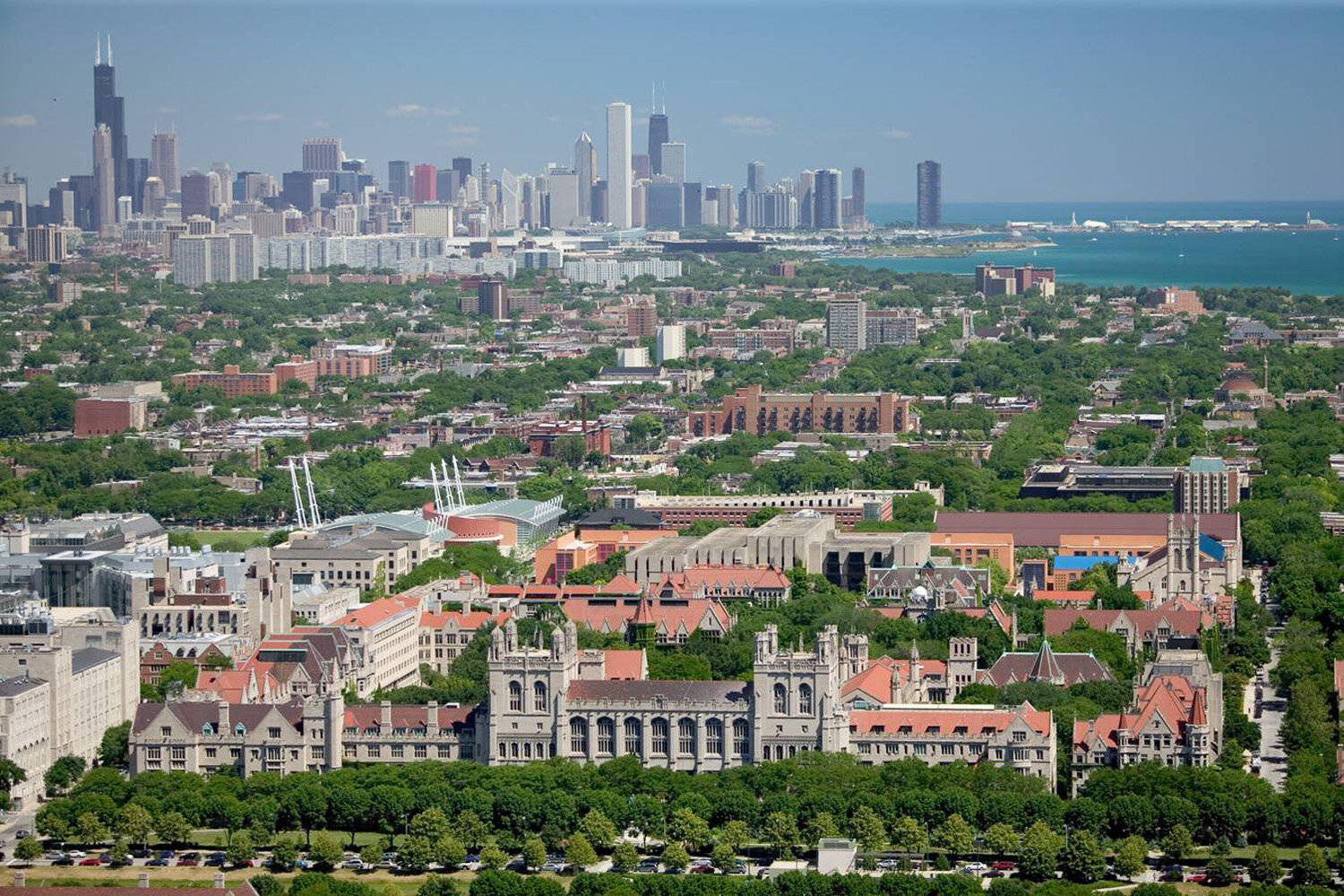 University Of Chicago, Chicago skyline, historic university buildings, HD Desktop Wallpaper