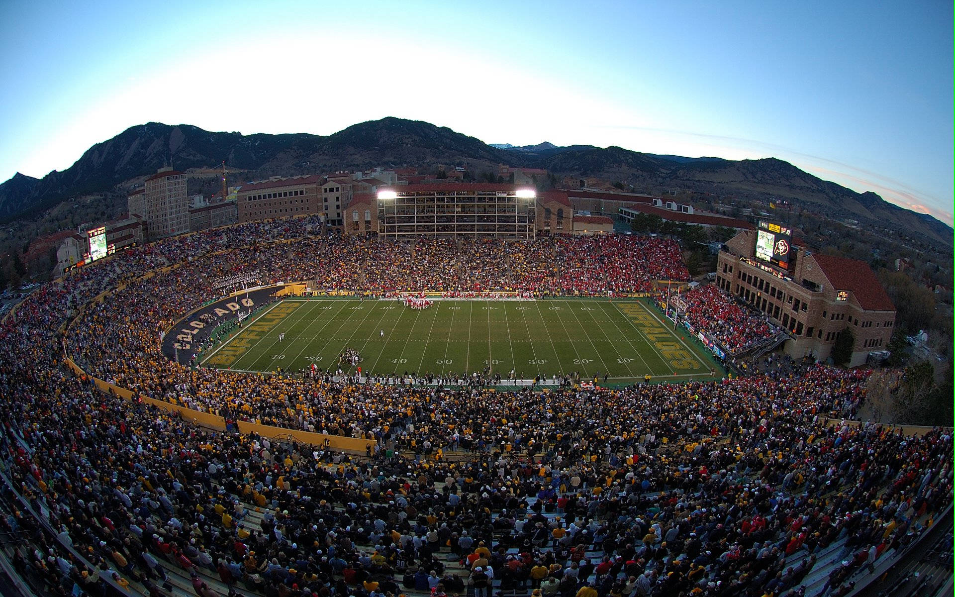 University Of Colorado At Boulder, football stadium, dusk, Full HD Desktop Wallpaper