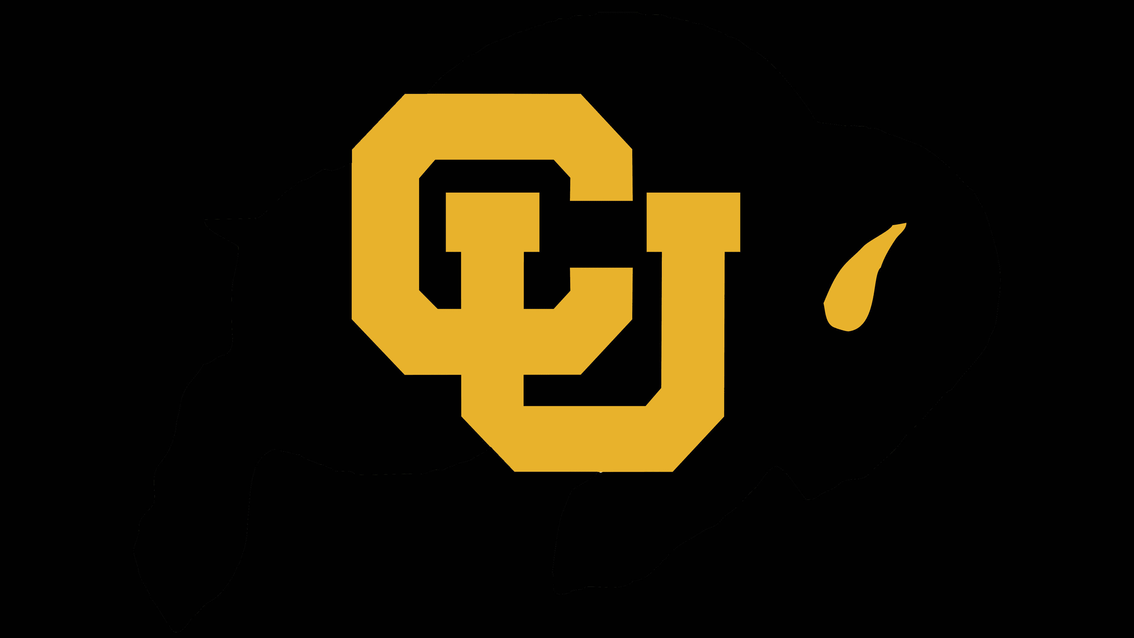 University Of Colorado At Boulder, yellow logo, gold interlocking CU logo, 4K Desktop Wallpaper