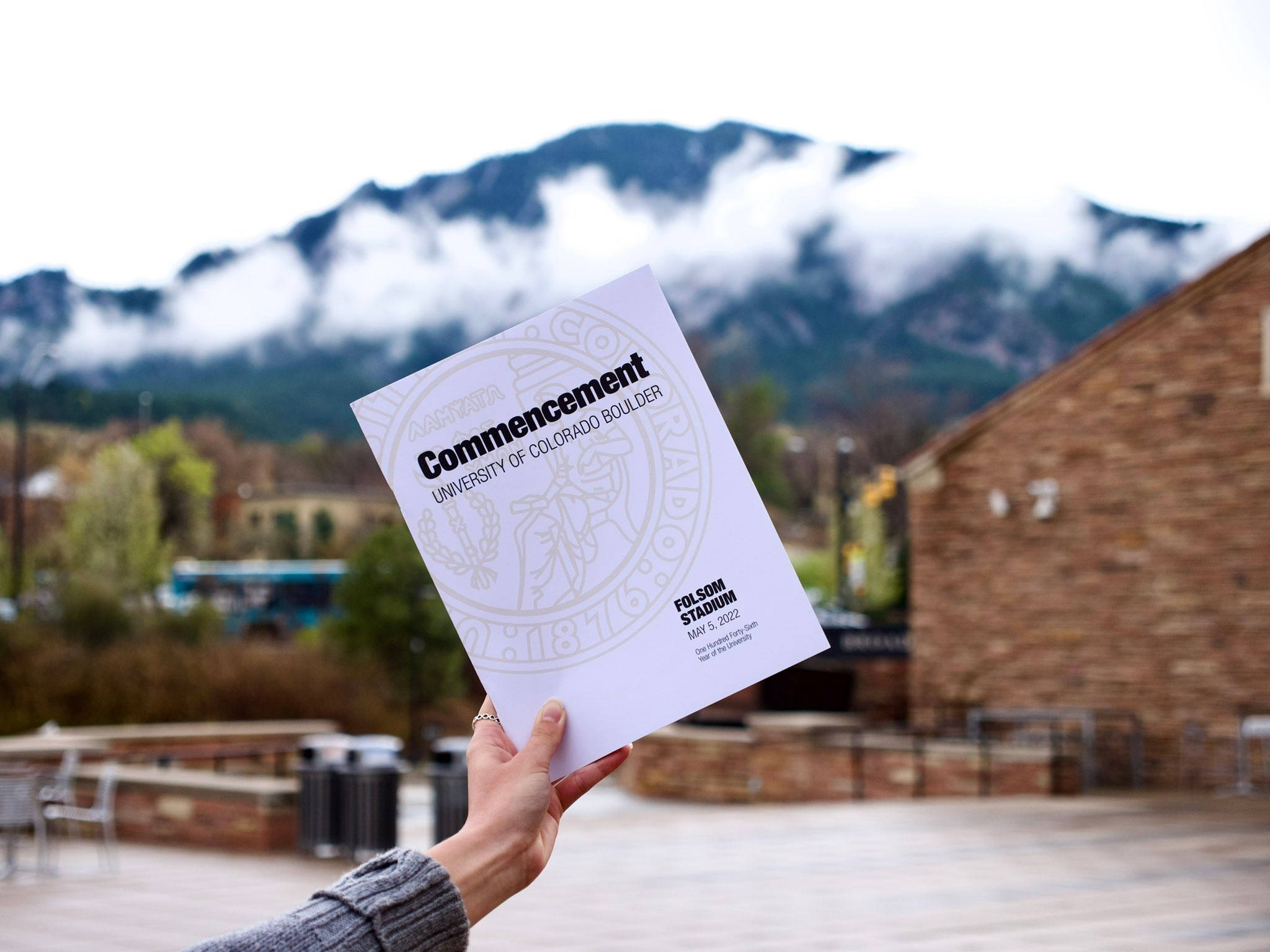 University Of Colorado At Boulder, commencement program, misty mountains, Full HD Desktop Wallpaper