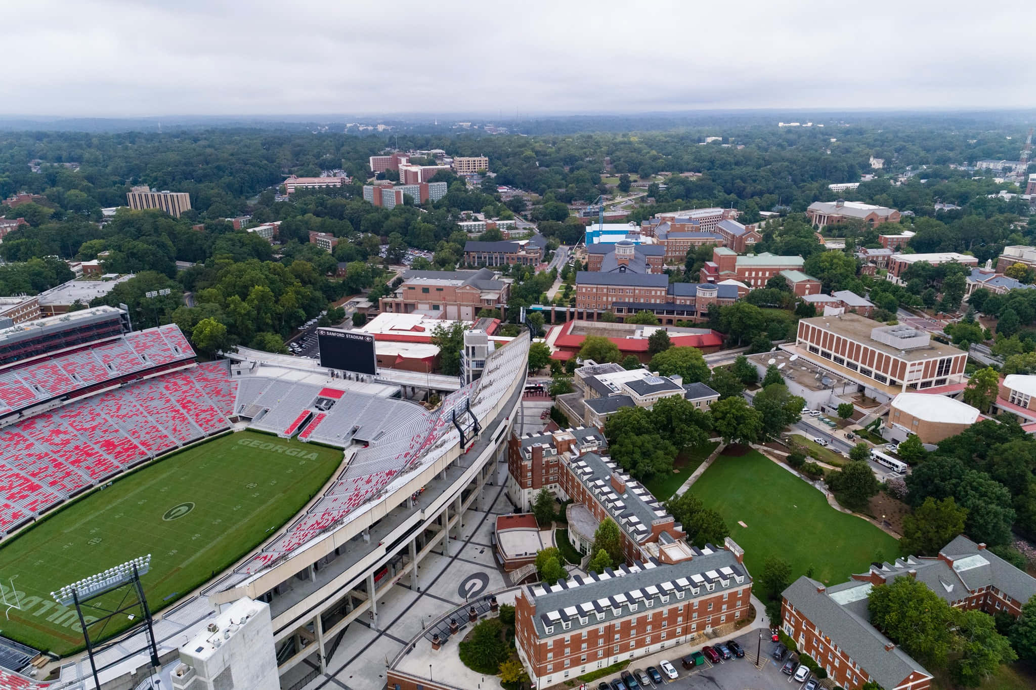 University Of Georgia, college football stadium, red seats, Full HD Desktop Wallpaper