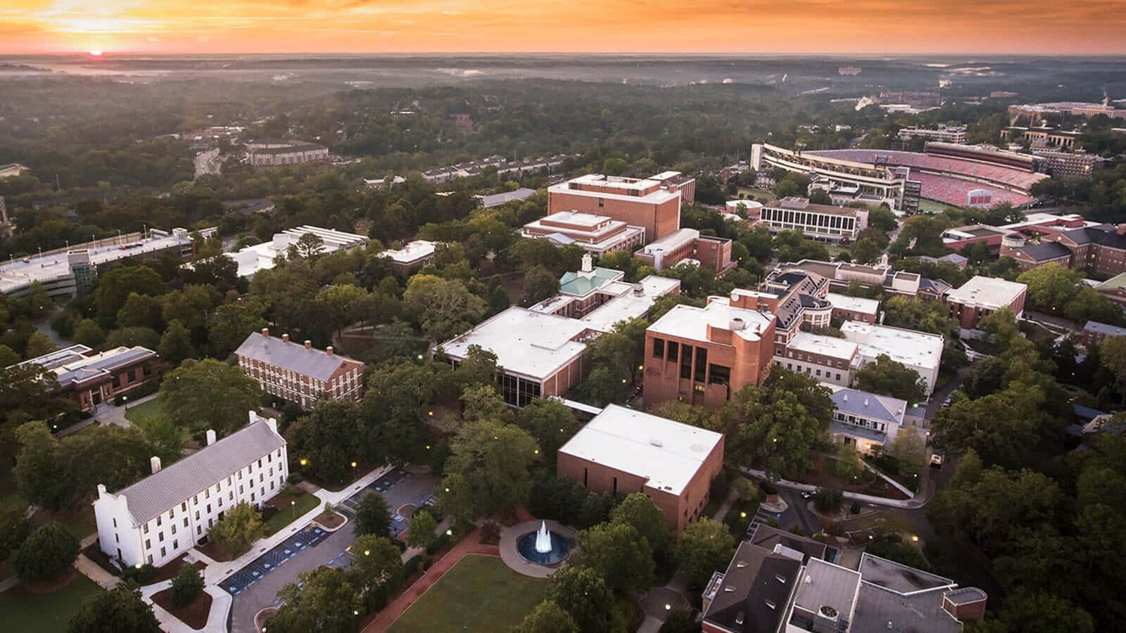 University Of Georgia, sundown, overhead shot, HD Desktop Wallpaper