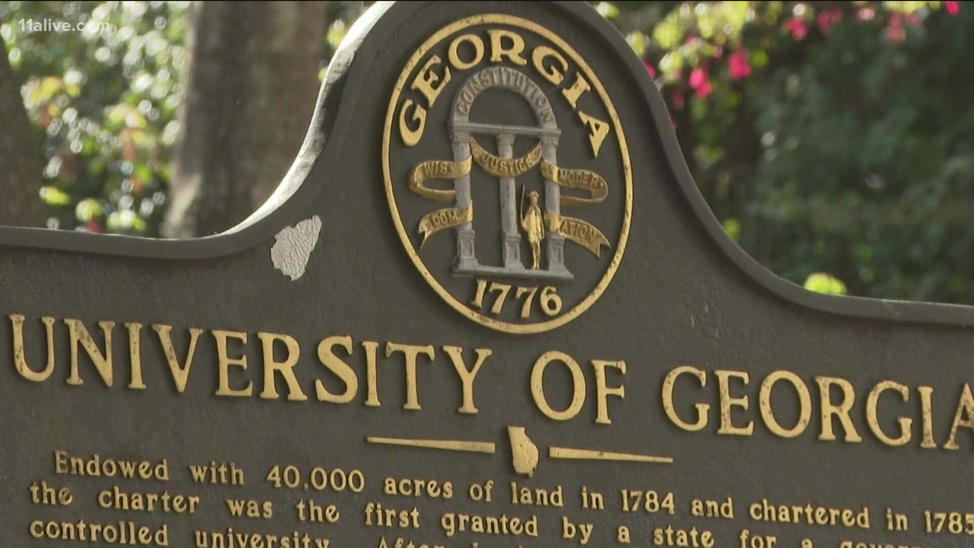 University Of Georgia, historical marker, bronze, Full HD Desktop Wallpaper