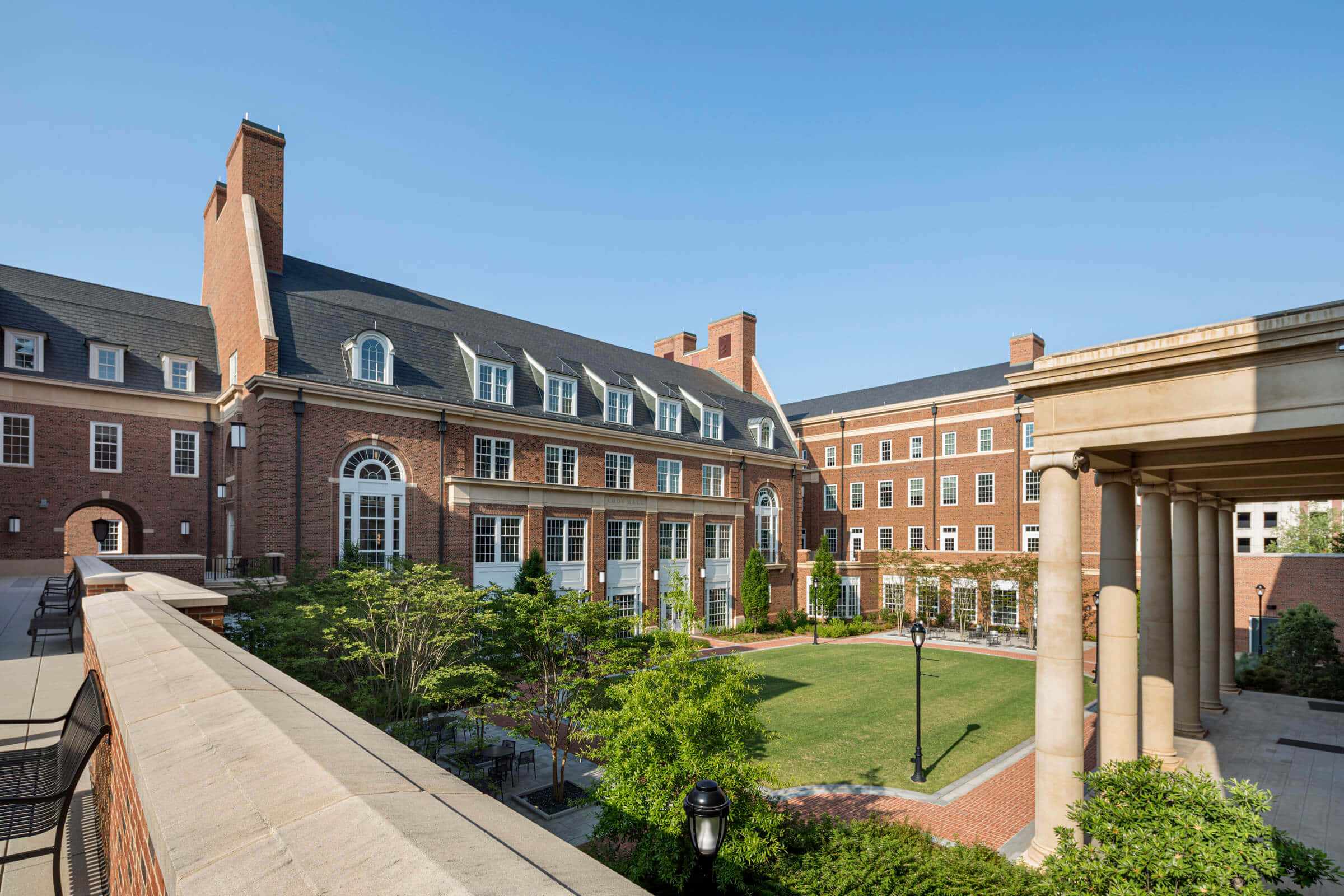 University Of Georgia, courtyard, red brick buildings, Full HD Desktop Wallpaper