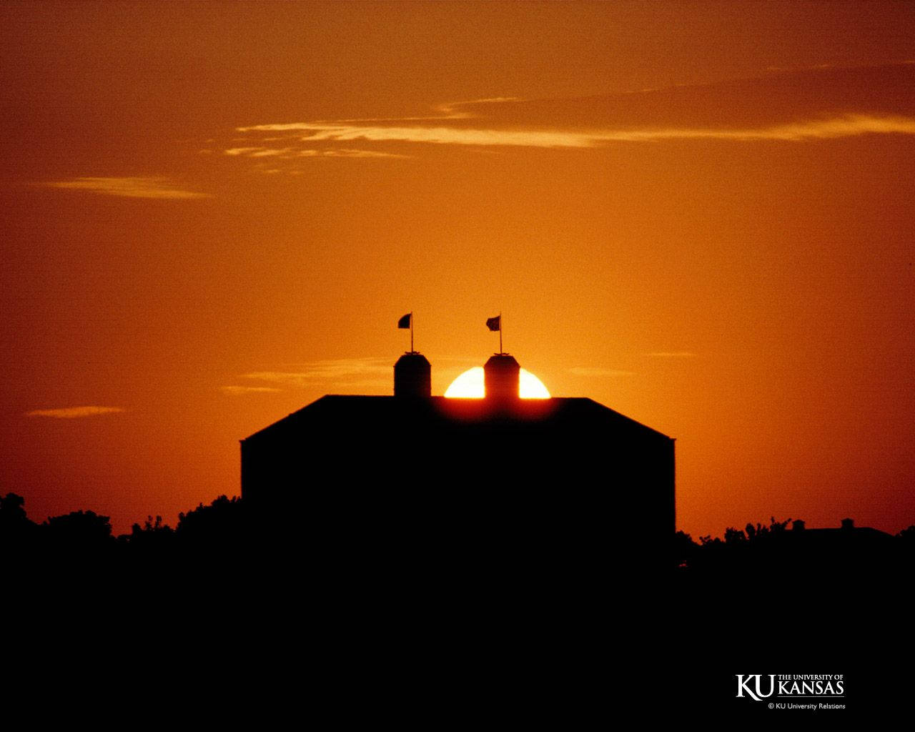 University Of Kansas, silhouette, two towers, HD Desktop Wallpaper