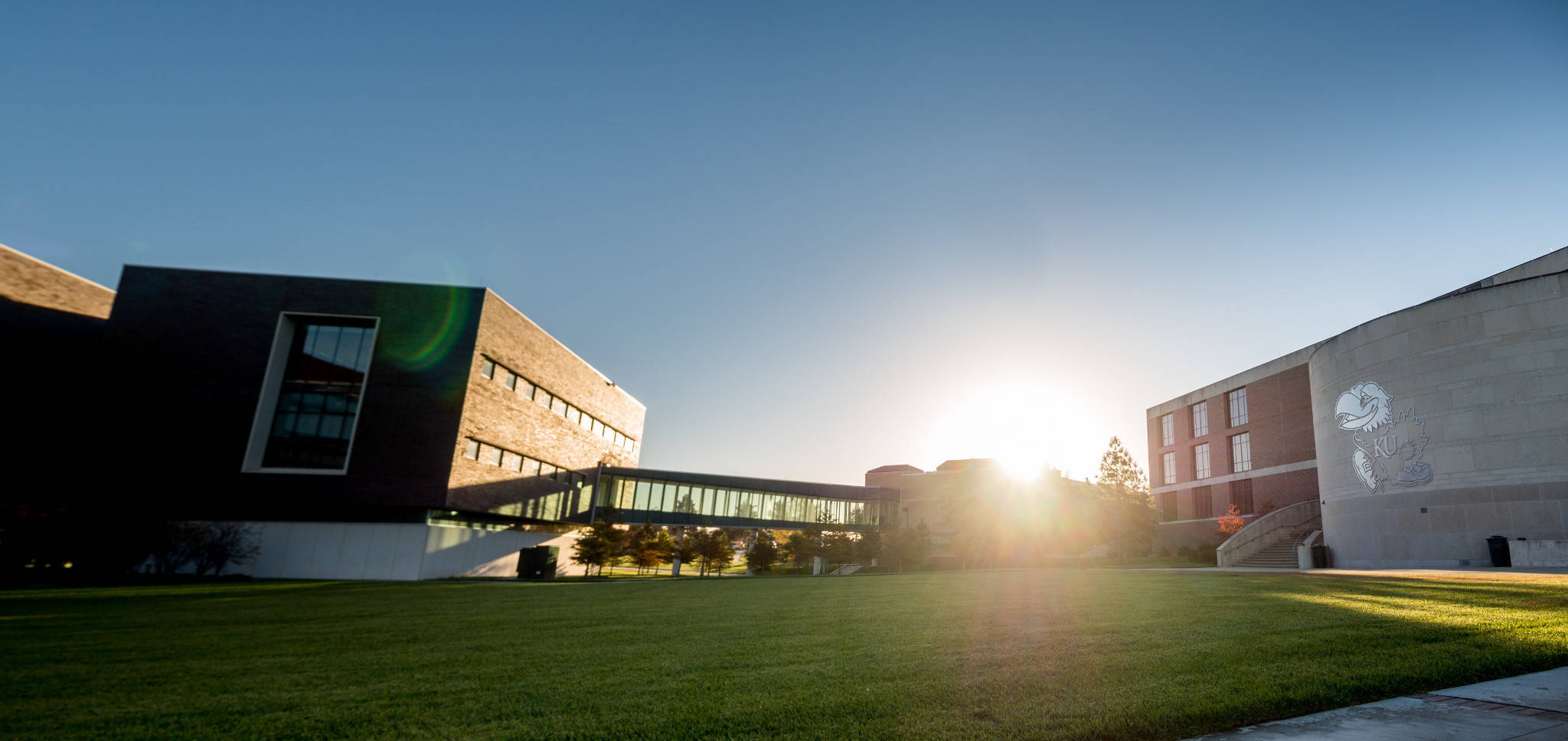 University Of Kansas, sunrise, golden light, Full HD Desktop Wallpaper
