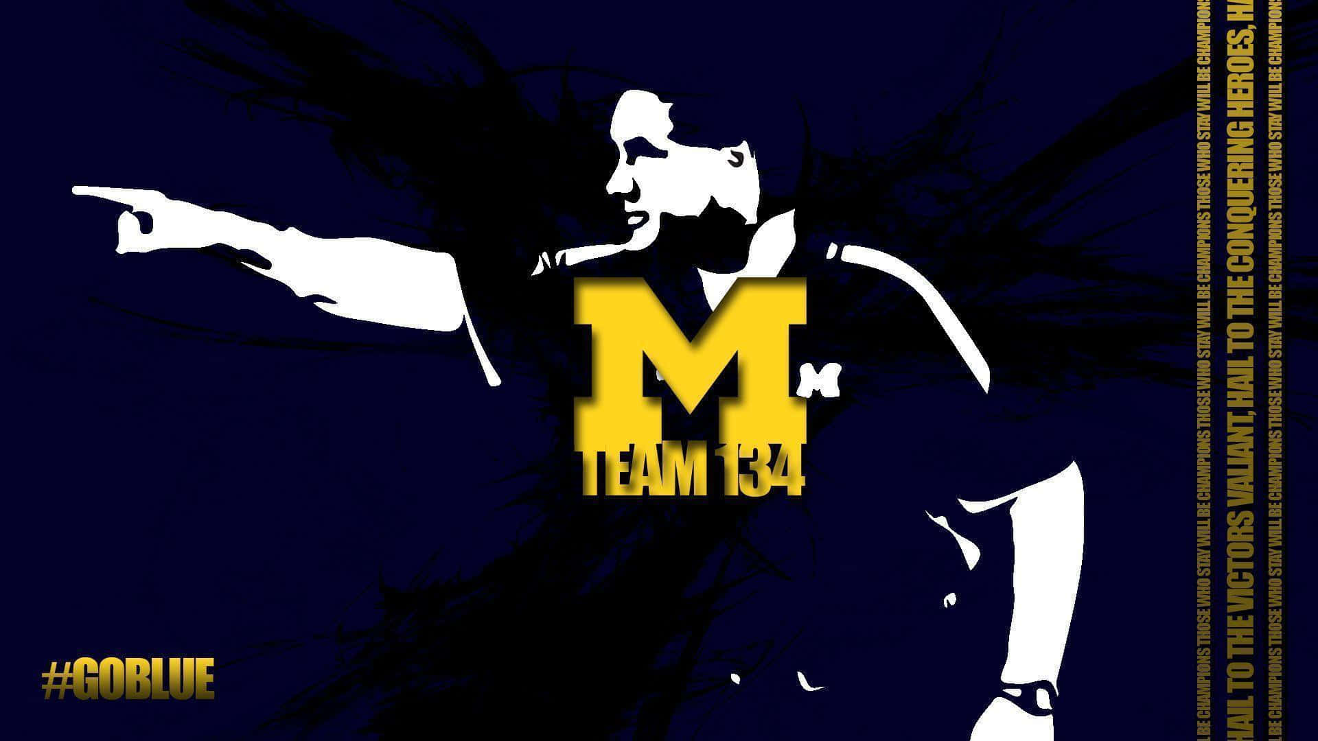University of Michigan, white silhouette, football player, Full HD Desktop Wallpaper