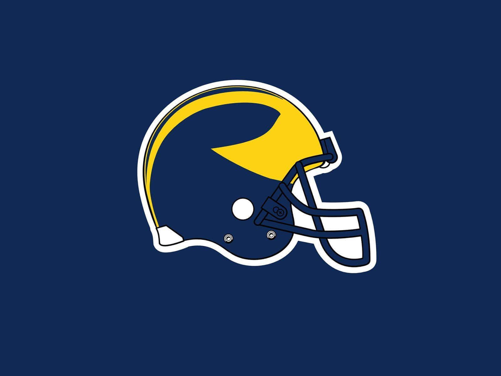 University of Michigan, blue and yellow football helmet, white trim, HD Desktop Wallpaper