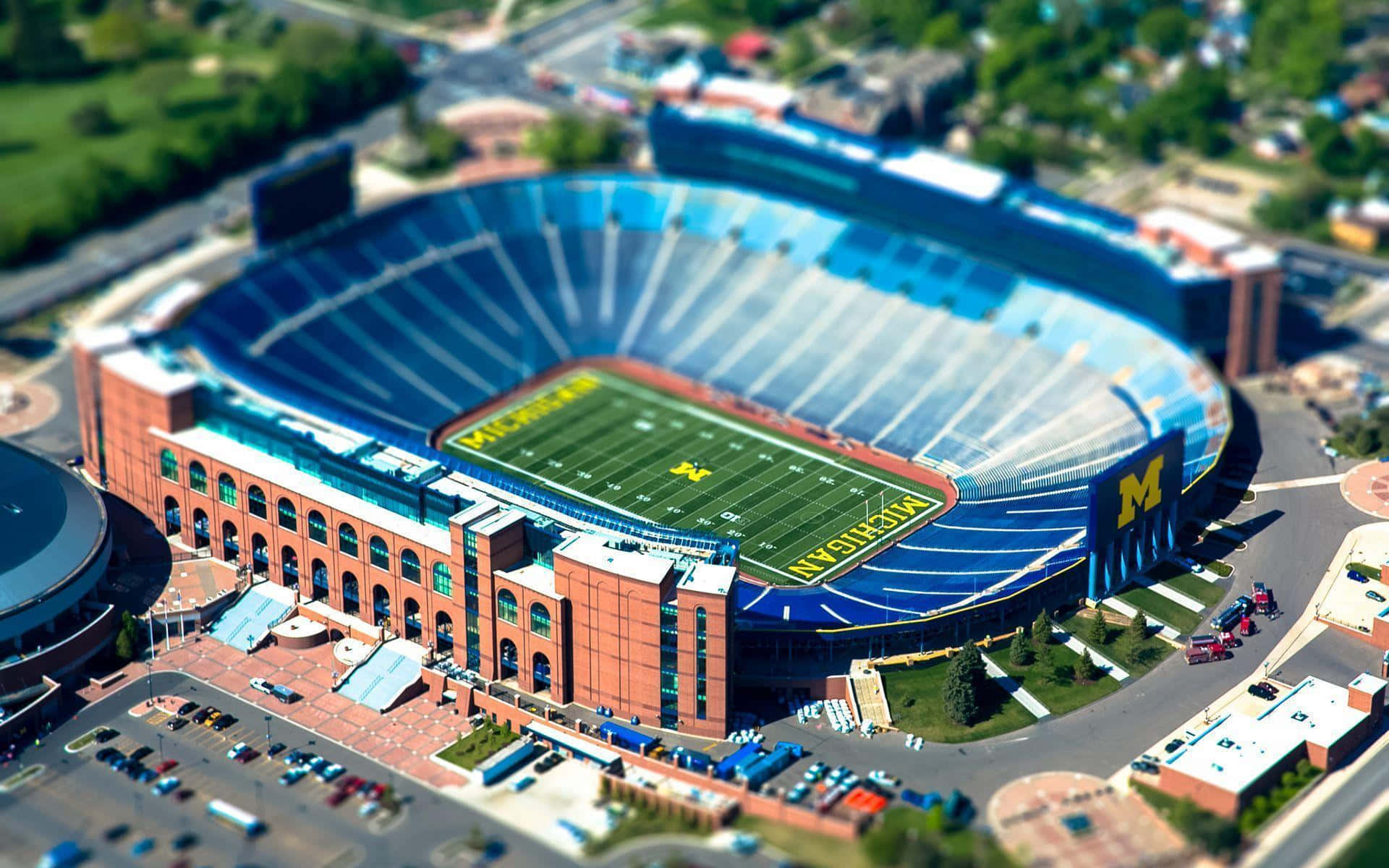 University of Michigan, Michigan Stadium, blue seats, Full HD Desktop Wallpaper
