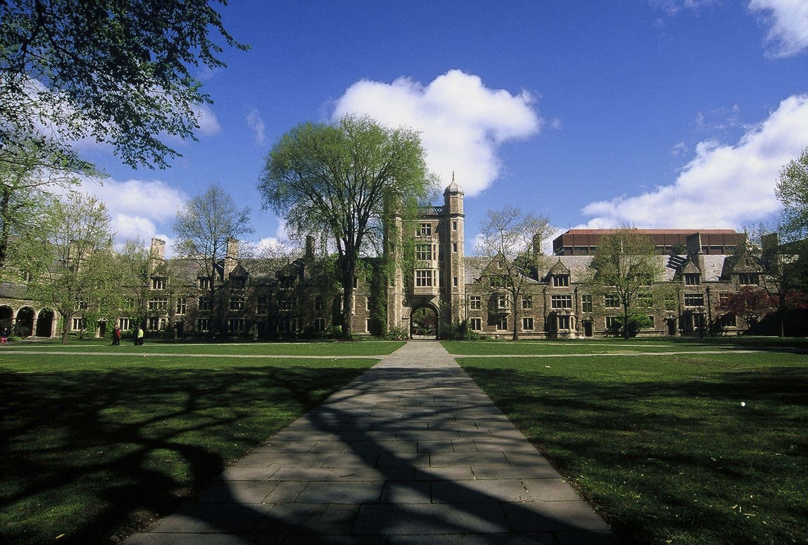 University Of Michigan, stone university courtyard, central pathway, HD Desktop Wallpaper