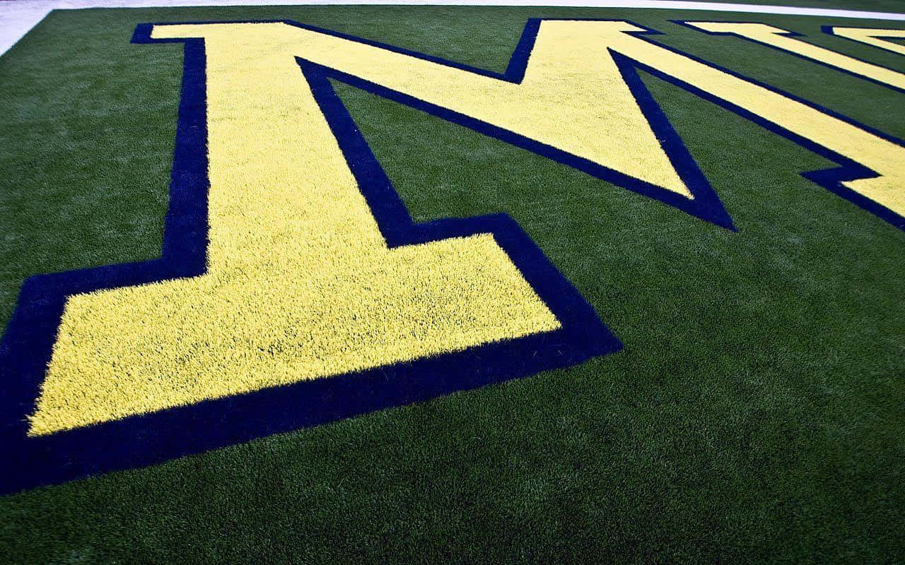 University Of Michigan, yellow and blue, M logo, HD Desktop Wallpaper