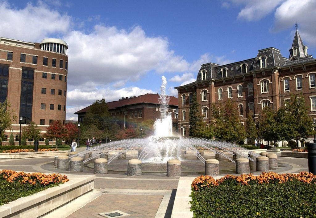 University Of Minnesota, water fountain, circular plaza, SD Desktop Wallpaper