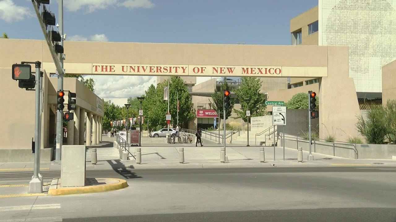 University Of New Mexico, sunny day, traffic lights, HD Desktop Wallpaper