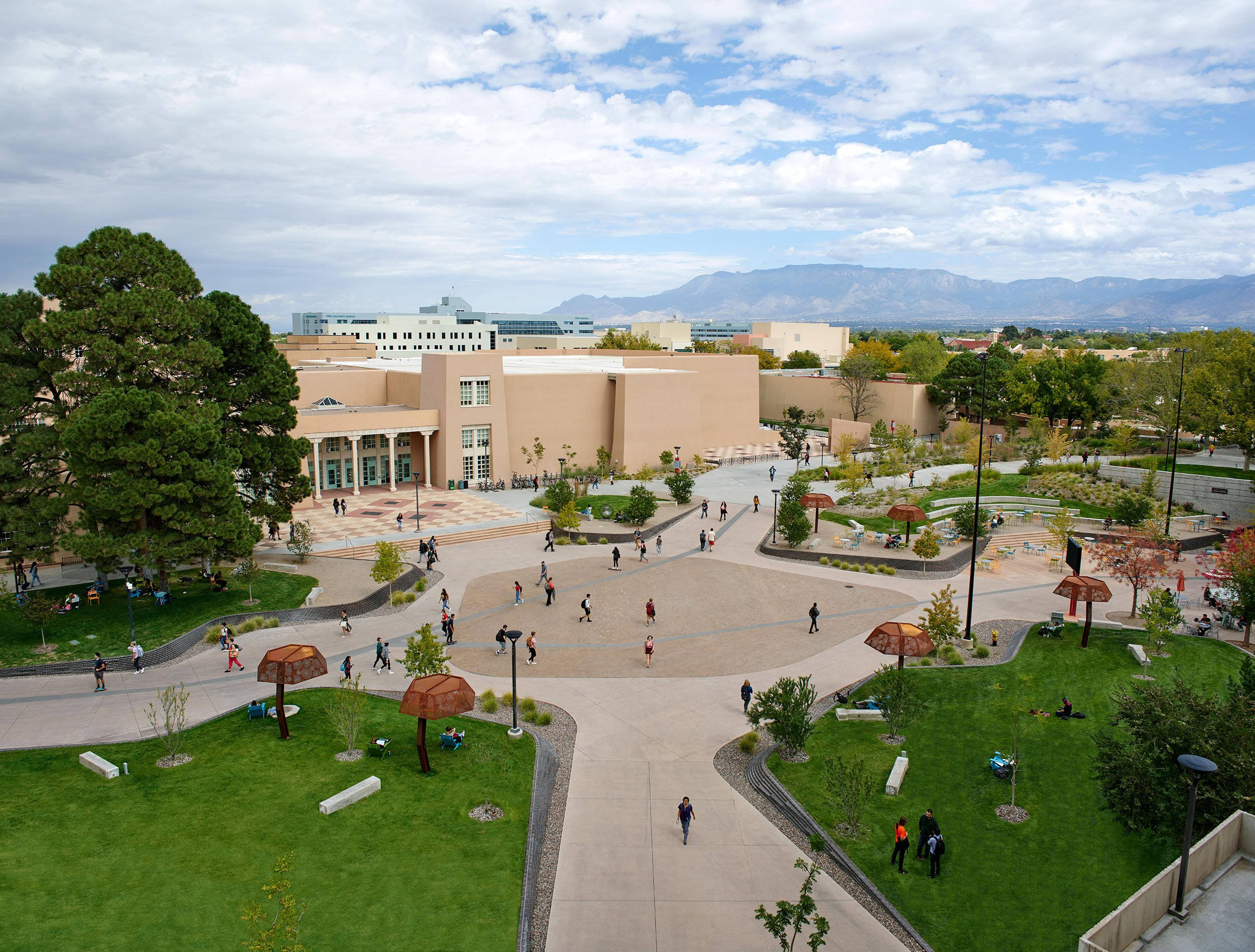 University Of New Mexico, renovated plaza, modern campus plaza, Full HD Desktop Wallpaper