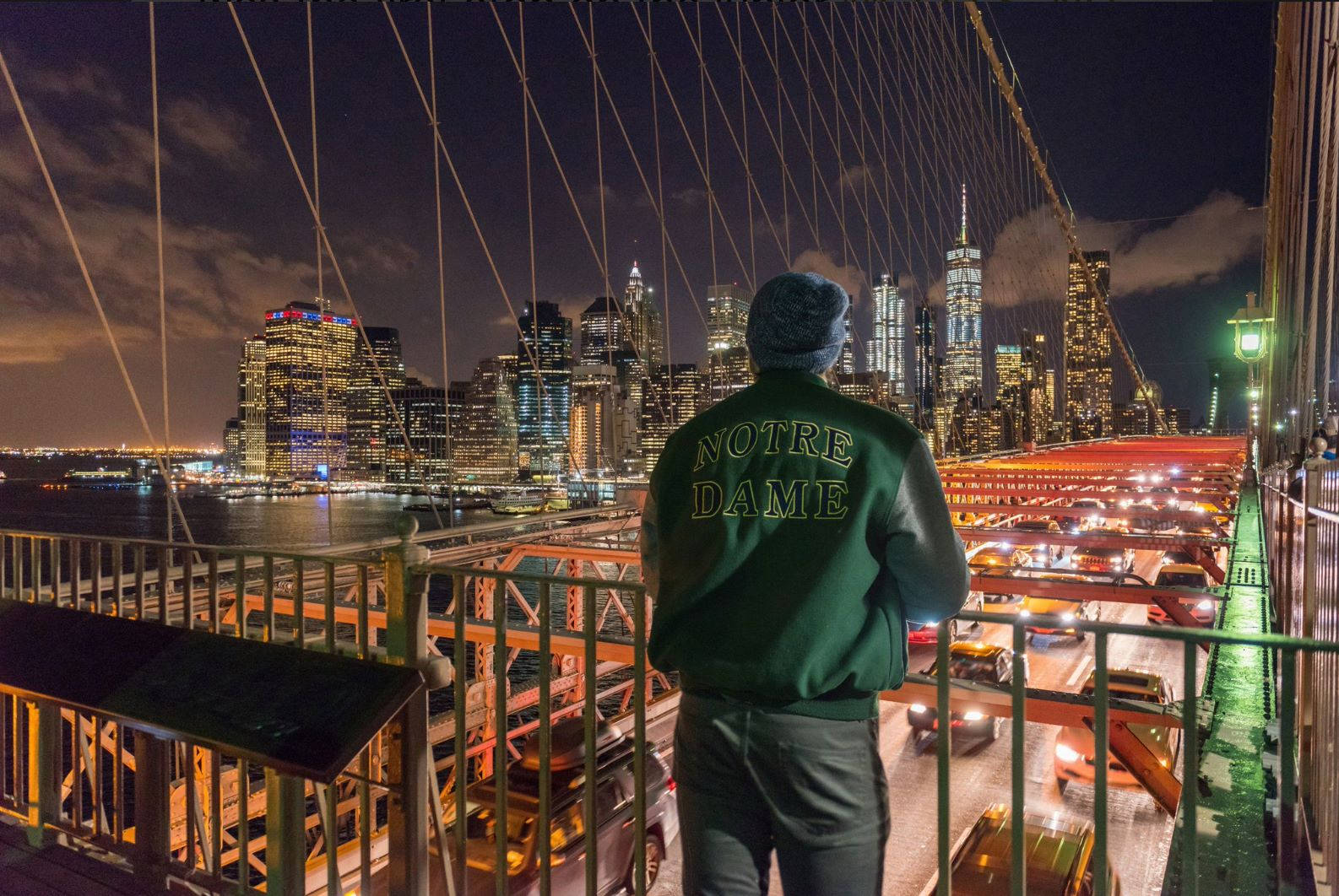 University Of Notre Dame, varsity jacket, bridge, HD Desktop Wallpaper