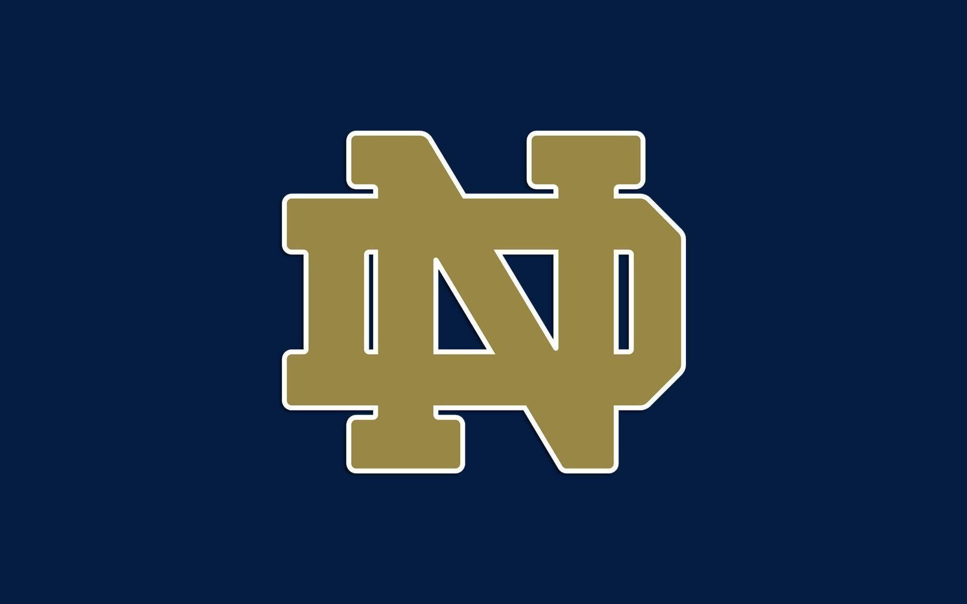 Notre Dame, football, gold interlocking ND logo, Full HD Desktop Wallpaper