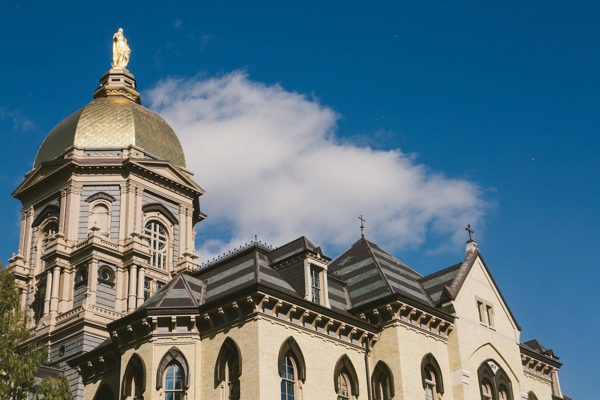 University Of Notre Dame, dome, stone church, Full HD Desktop Wallpaper