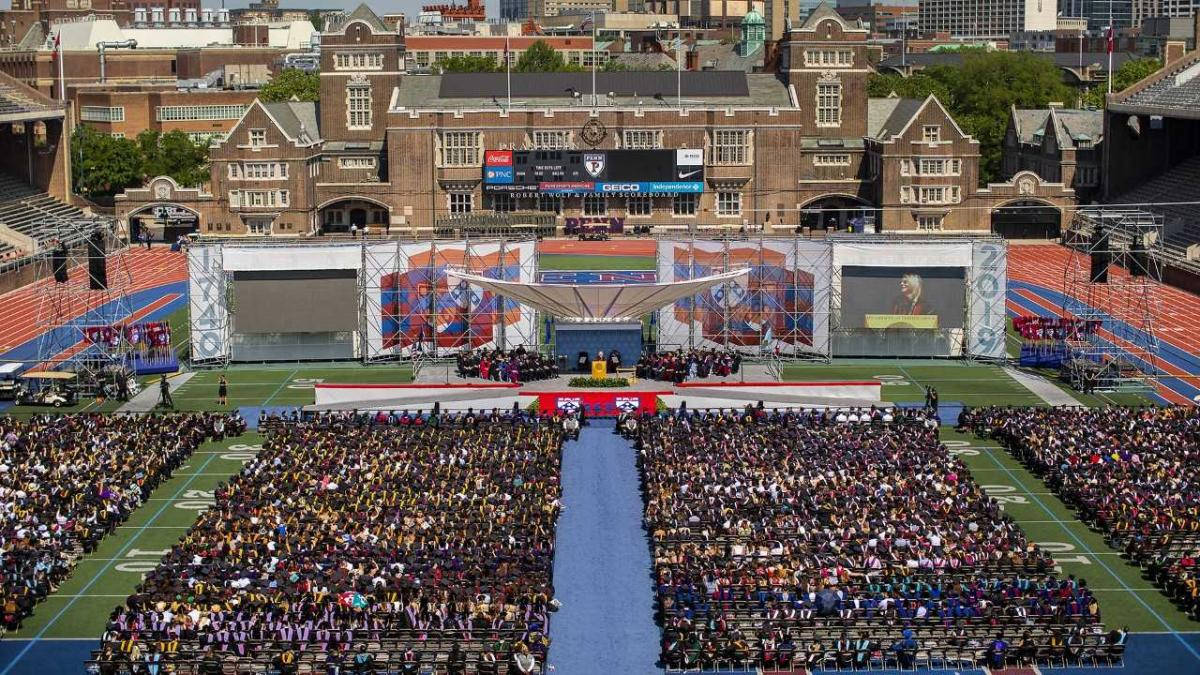 University Of Pennsylvania, graduation ceremony, football field, SD Desktop Wallpaper